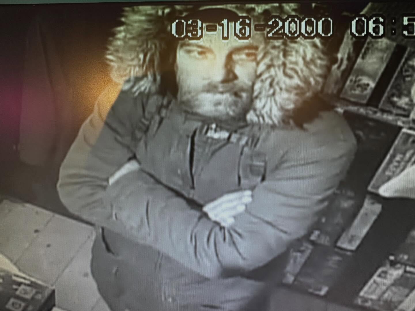 Hey Local shops. This guy is heading westbound on Hastings. Olive Green parka. Reddy brown beard. Tried to steal from us last winter.