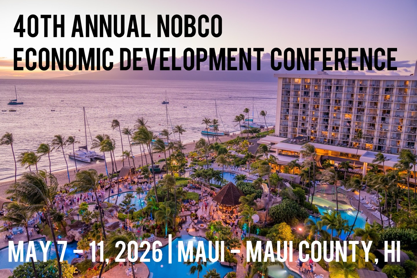 From Leadership to Legacy 🌺
The NOBCO Economic Development Conference celebrates its 40th convening in Maui, Hawai‘i — and you’re invited to be part of history.
📍 The Westin Maui Resort & Spa, Ka’anapali
📅 May 7–11, 2026
For four decades, this national convening has brought together Black county leaders, policymakers, and partners to advance equity, economic opportunity, and community power. Now, we gather to honor that legacy — and pave the next 40 years forward.
✨ Registration & hotel booking are now open.
🔗 Link in @nobcoinc to reserve your place.
#NOBCO40 #FromLeadershipToLegacy #BlackCountyLeadership #EconomicDevelopment #NOBCOEDC26