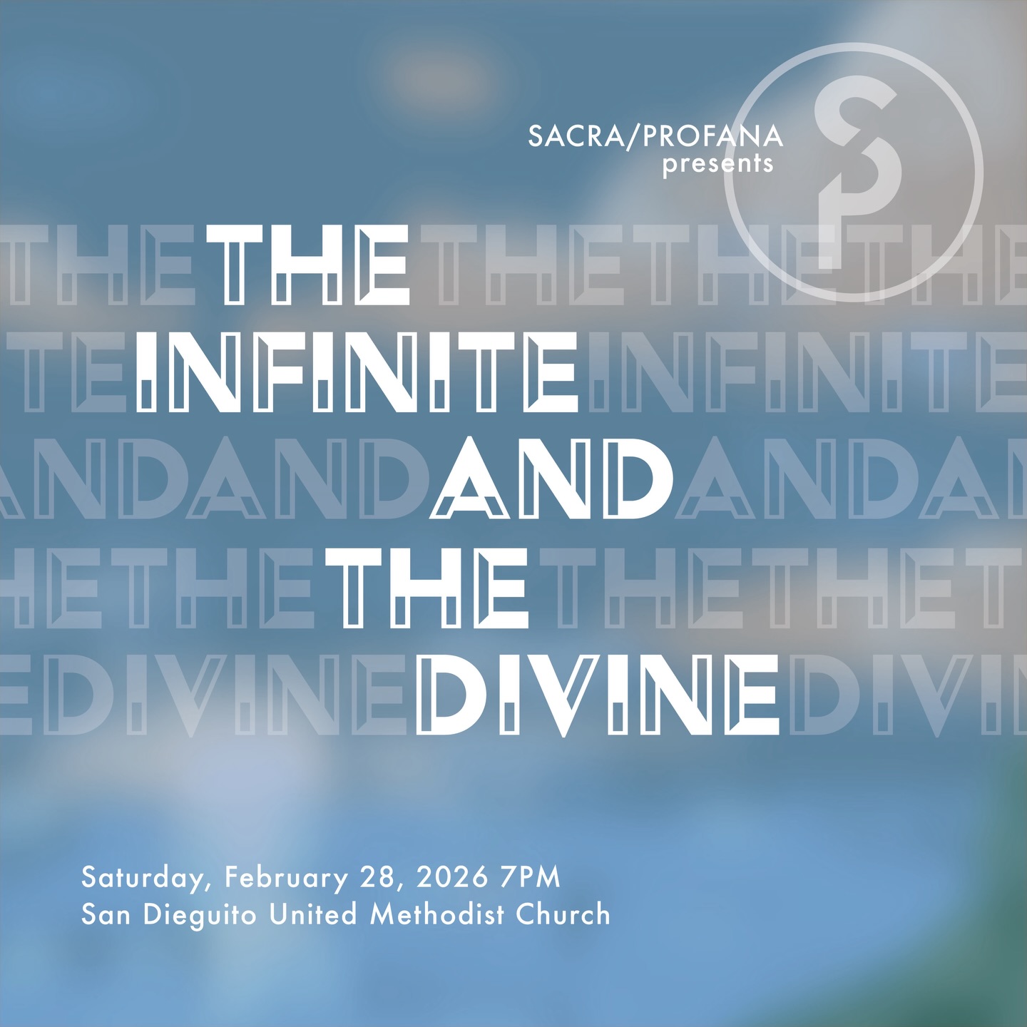 ✨ The Infinite and the Divine ✨
An evening where music, mystery, and meaning meet.
Join Sacra/Profana as we explore the sacred threads that connect the infinite to the divine.
Saturday, February 28, 2026 | 7PM
San Dieguito United Methodist Church
#TheInfiniteAndTheDivine #SacraProfana #SacredMusic #ChoralMusic