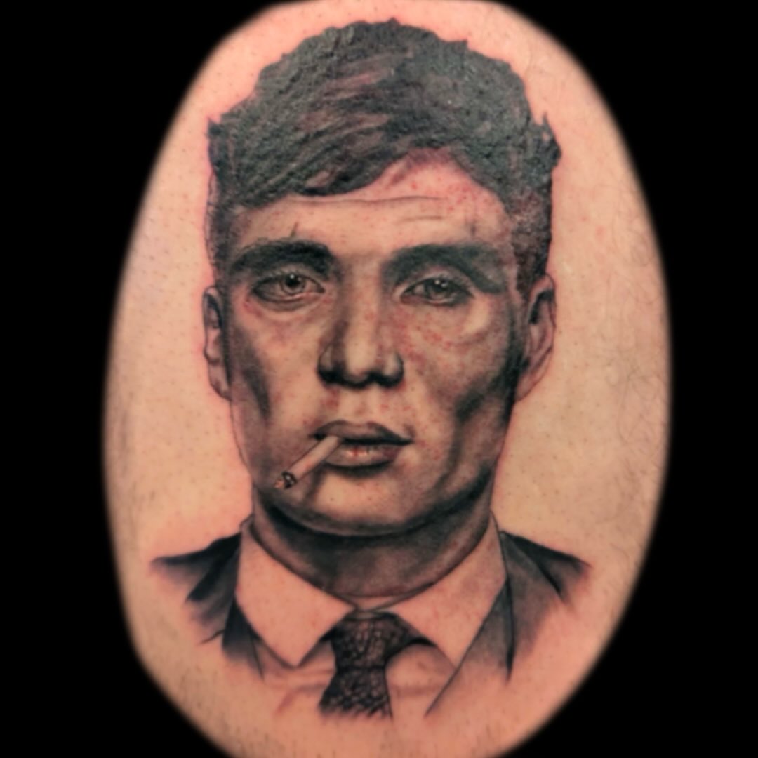 In Progress Peaky Blinders portrait by @jakenbake_tattoos