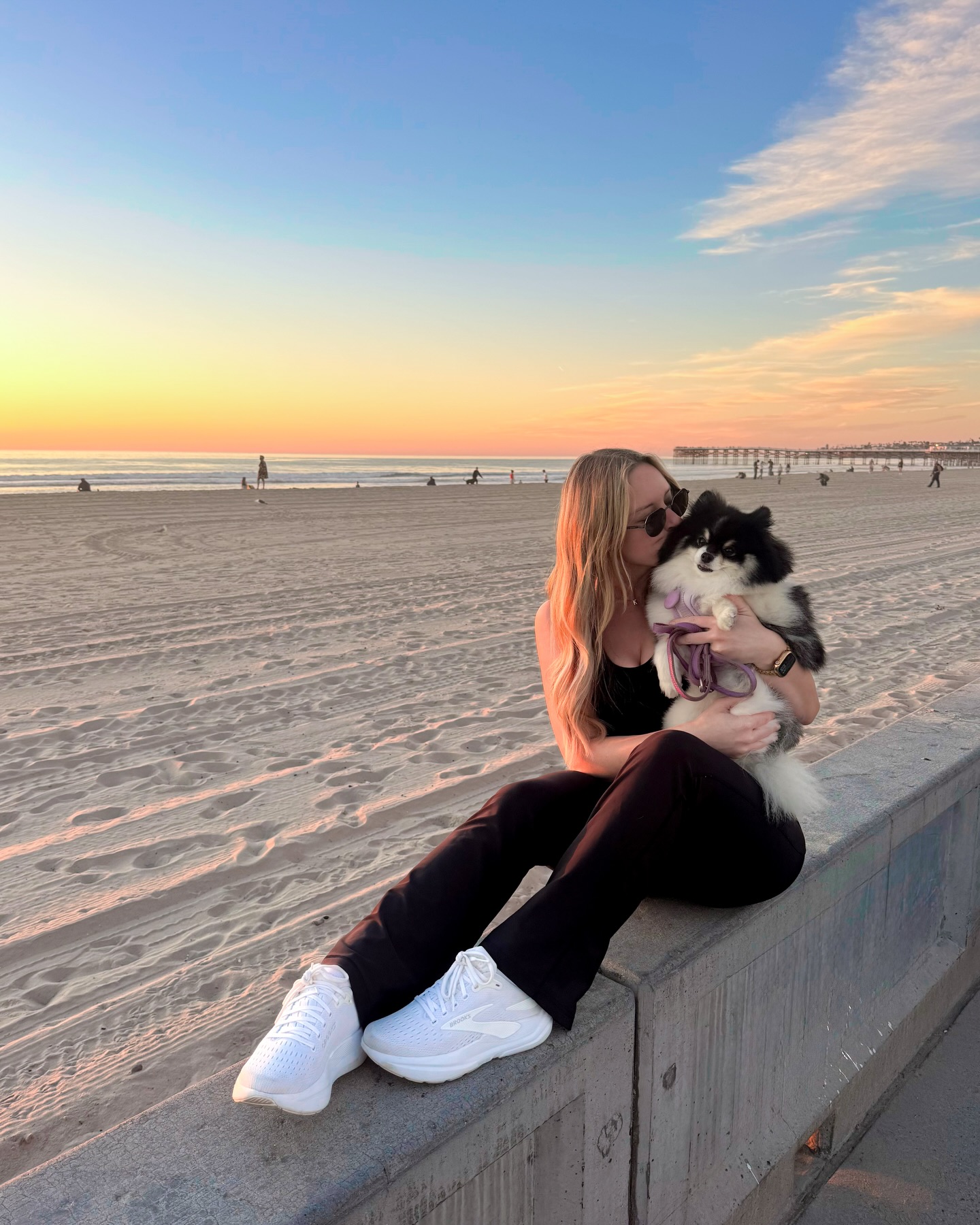 sunset pack walk with these cuties 🥹