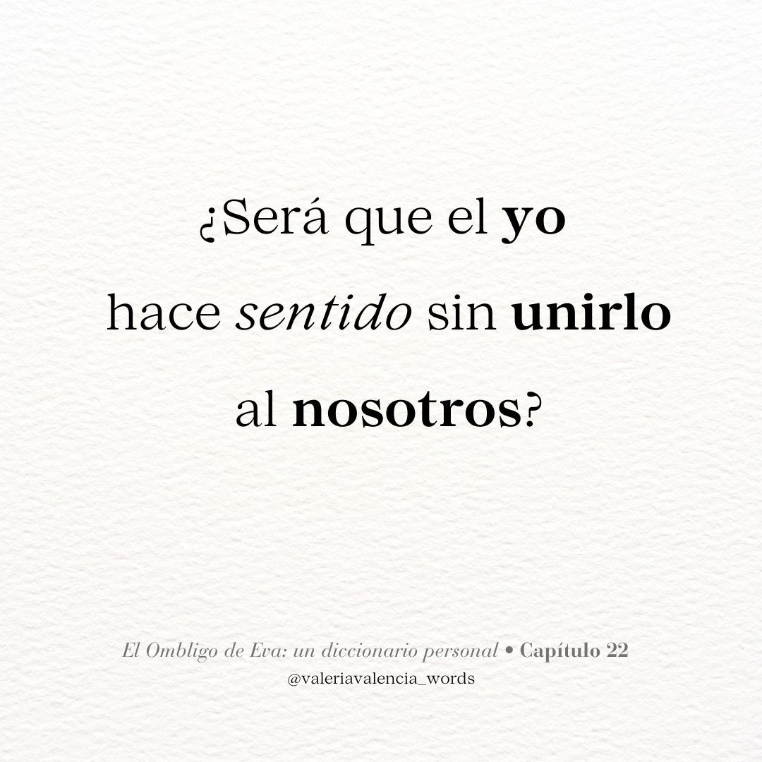 Entender la unión desde su antítesis, revela la magnitud de la palabra UNIÓN:
La desconexión de la vida es el suicidio.
La desconexión de la realidad es la locura.
La desconexión del presente es la depresión, el estrés y la ansiedad.
La desconexión de los otros es el egocentrismo, la soledad y la tristeza.
Las tormentas solo cesan si se descargan, si aterrizan, si conectan.
Fragmento del libro El Ombligo de Eva: un diccionario personal (capítulo 22: Unión).
•
•
•
#libro #librorecomendado #inspiracion #inspiración #palabras #literatura #citas #reflexiones #penumbra #lectura #reflexión #calma #pazinterior #conexión #amanecer #frasedeldía #bienestar #meditación #Unión #Conexión #Fortaleza #Armonía #CrecimientoPersonal #Balance #Inspiración #Perspectiva #Colaboración #CalmaInterior #VidaConSentido #ReflexiónDiaria