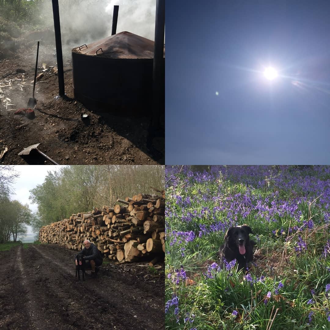 A smokey Sunday....leading into a manic Monday!
Sunshine all week! Bluebells out in force....timber stacked ahead of us...it's BBQ time!
#britishcharcoal # bluebells #bbq
