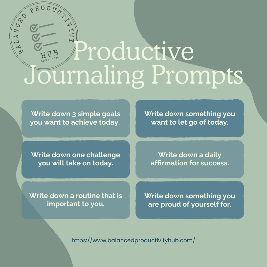 ,
đâš Unleash your productivity with the power of journaling! âšđ
These simple prompts will help you:
â
Set clear goals and intentions for your day
đȘ Embrace challenges and step outside your comfort zone
đ§ââïž Cultivate a positive mindset and self-appreciation
đ Establish routines that support your success
Give them a try, and watch your productivity soar! đ
#productivity #journaling #prompts #goals #success #mindset #routine #balancedproductivityhub #selfcare #motivation #inspiration #dailyhabits #growth