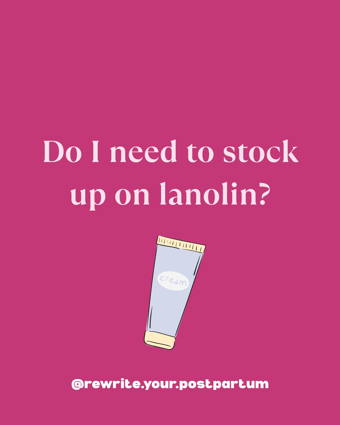 Should you be stocking up on lanolin?
There’s a chance that it might not help you as much as you might think.
It’s on every hospital bag checklist. I know everyone says ‘make sure you have lanolin!’. And it MIGHT make a difference to you - some people do find it really helpful.
But it doesn’t work for everyone. Reactions to lanolin are actually pretty common - redness, irritation, sometimes a proper rash. And if you’re already sore, the last thing you need is to be making it worse with something that’s supposed to be helping.
And most importantly, if your nipples are getting damaged, there’s usually a reason for it. Usually positioning, latch, tongue tie, or something else that needs addressing. Lanolin isn’t going to fix that. You could go through three tubes of it and still be in pain if the root cause isn’t sorted.
Before you spend money on lanolin (or if you’ve already bought it and it’s not helping, or you think you might be reacting to it), try this:
❤️Express a bit of breastmilk and let it air dry on your nipples
❤️Use plain Vaseline to keep things moist and protected
❤️Get some feeding support to look at what’s happening
I promise you, sorting out why your nipples are getting sore in the first place is worth so much more than any cream.
If feeding is painful or you’re worried about it, reach out 💕
Katie x
P.S. If you’ve already bought lanolin and it’s working fine for you, amazing! But if you’re weeks in, still applying it constantly, and still hurting - it could be time to try something else.