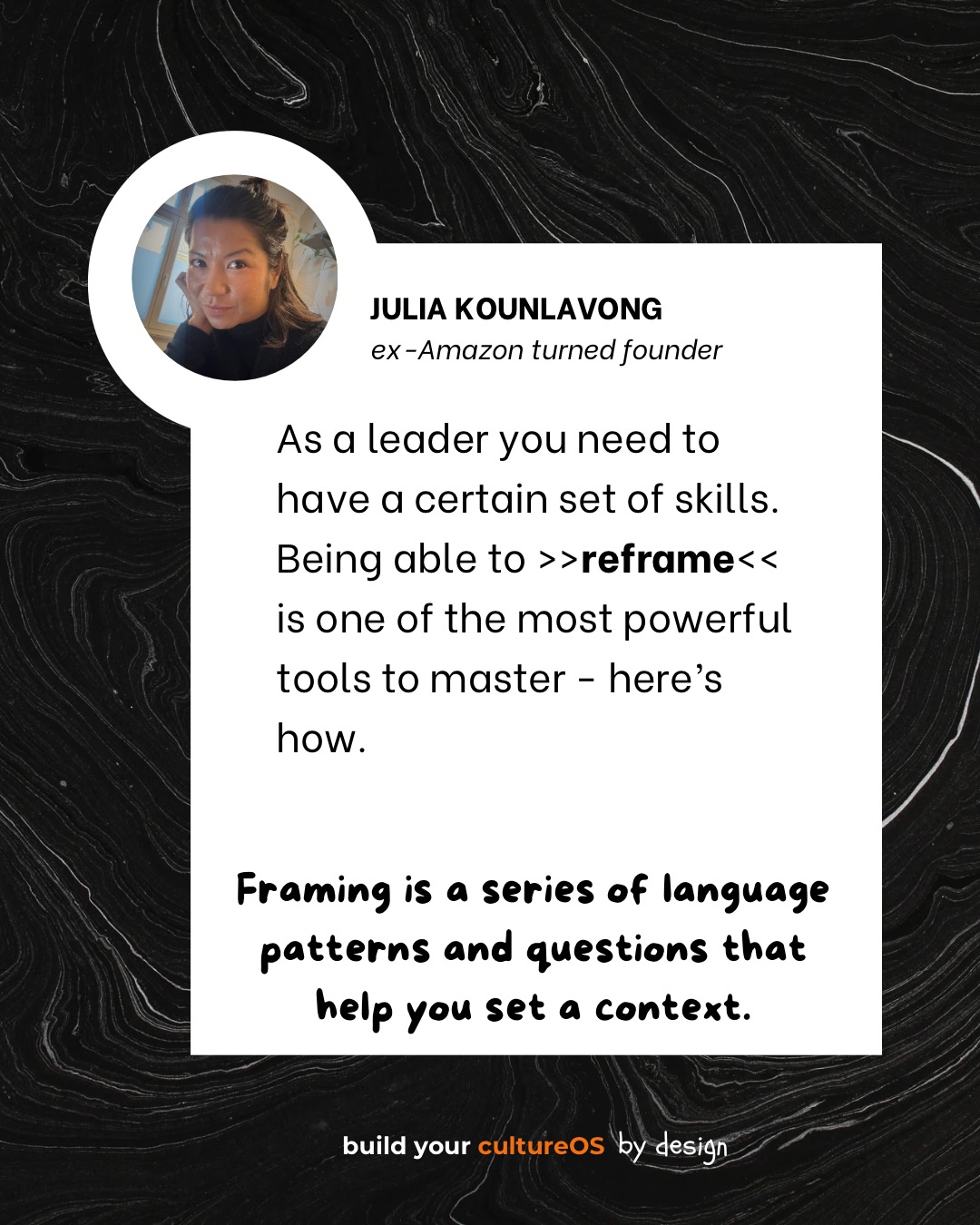 Being a leader requires a lot of skills. The skill of framing is one of the best to master, would you agree?
Once I realized that everyone has a different model of the world (due to different upbringing, social environments and experiences) with different values and rules attached to those values - everything became clear. The questions is however how to use this insight and become a better leader? Because in the end we all know leadership is about influence, right? You can’t force your team to do anything.
So first of: framing is a series set of language patterns and questions designed for a certain context agreed?
❓How you can change this:
➡️Pre-frame: set up what you want to focus on (in advance)
➡️Re-frame: Is it true? And what other meaning could also be true?
➡️De-frame: the toughest part as this requires a ton of awareness of your patterns (or from your employee) and then use this insight to actively destroy it 😳
If you’re able to access this skill especially in conflict situations you’ll have the advantage on your side! Ready to try? Would love to know if you’ve tried it?