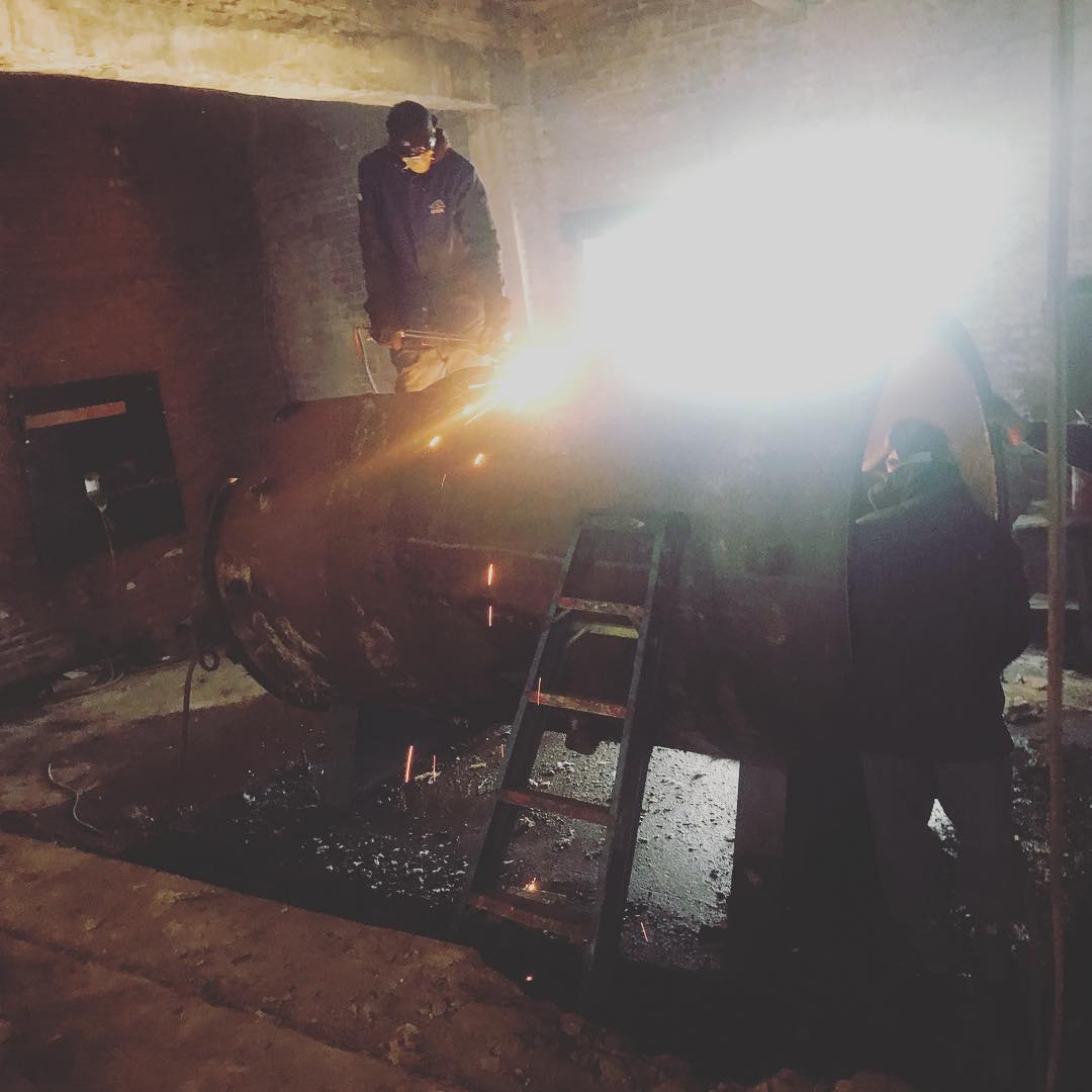 How do you remove an old heating plant? Torch it! #nyc #renovation #heat