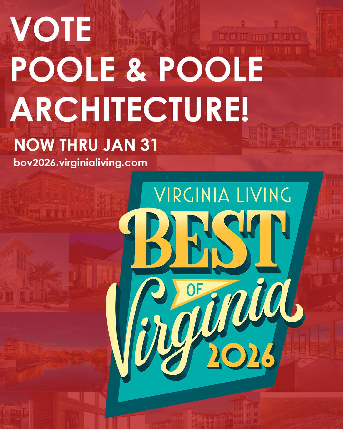 👉 Please visit the link and vote Poole and Poole Architecture for Best Architecture Firm in Central Virginia in Virginia Living’s Best of Virginia competition. Thank you for your support! https://bov2026.virginialiving.com/