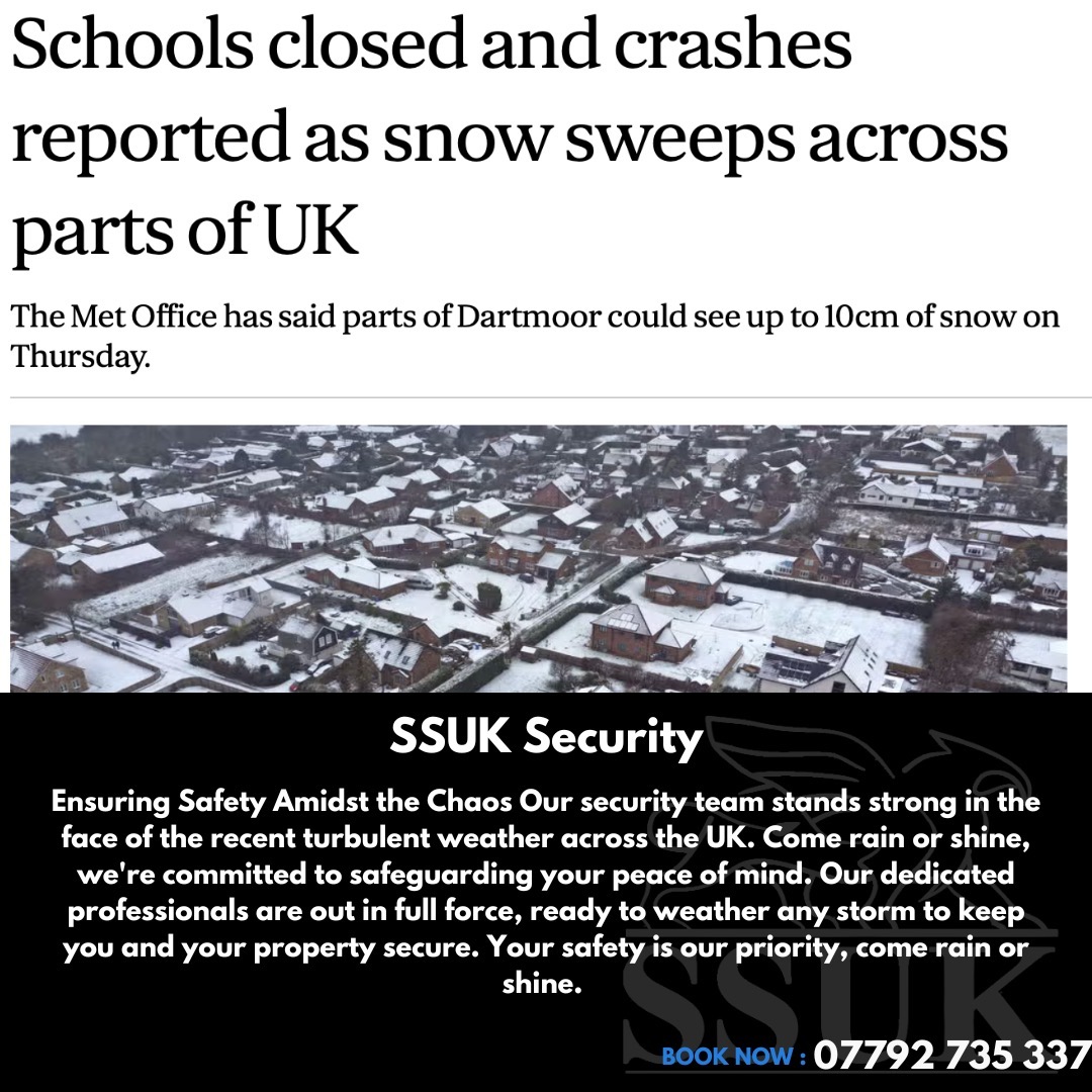Securing tranquility through the storm. Our team remains unwavering in the face of recent weather challenges across the UK. 🌧️💼 Book with us now or contact us through our social media pages while our website is under renovation.