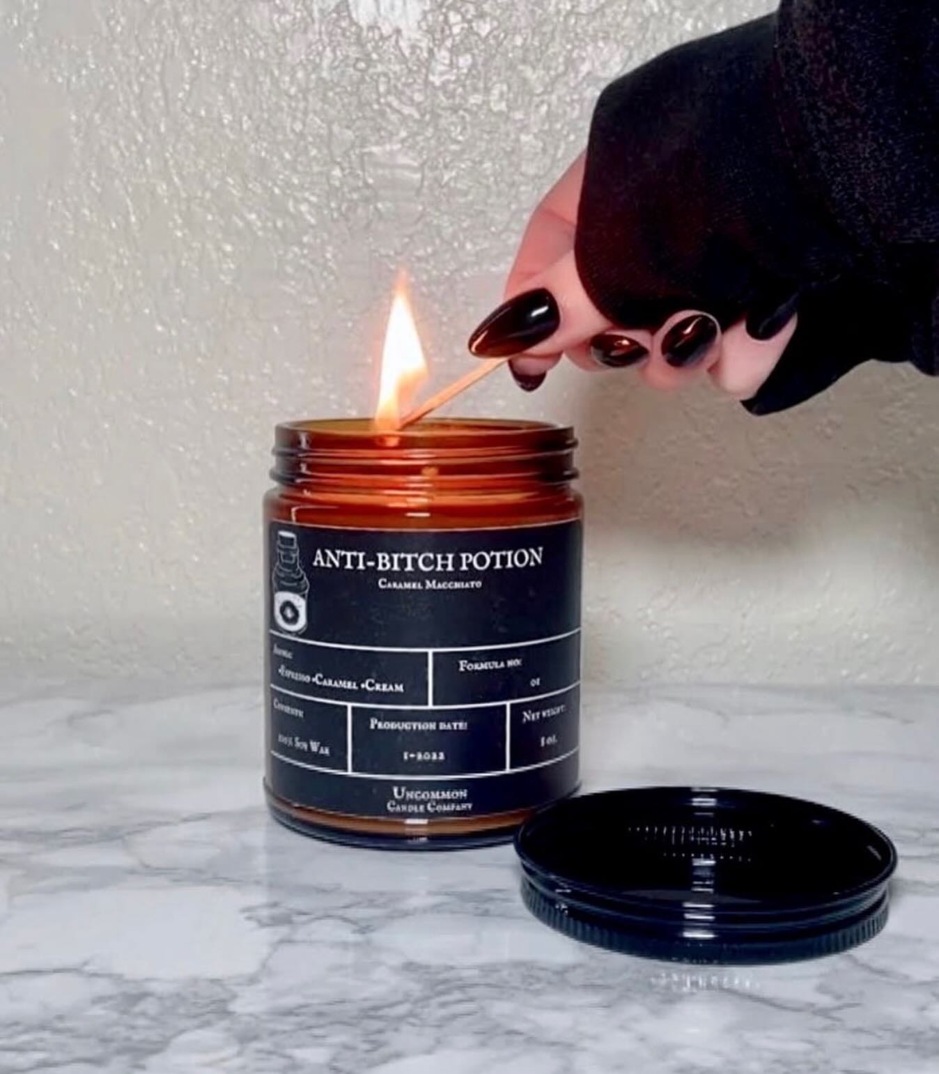 Loud. Unapologetic. Designed to change the mood… fast.
Anti-Bitch Potion is a concoction of rich espresso, melted caramel, and sweet cream.
Light it when patience is gone, the to-do list is long, and you need your Caramel Macchiato.
100% Soy • Strong throw • For the mornings that require lots of caffeine.
Formula no. 01
#soycandles #handmadeisbest #shophandmade #funnycandles