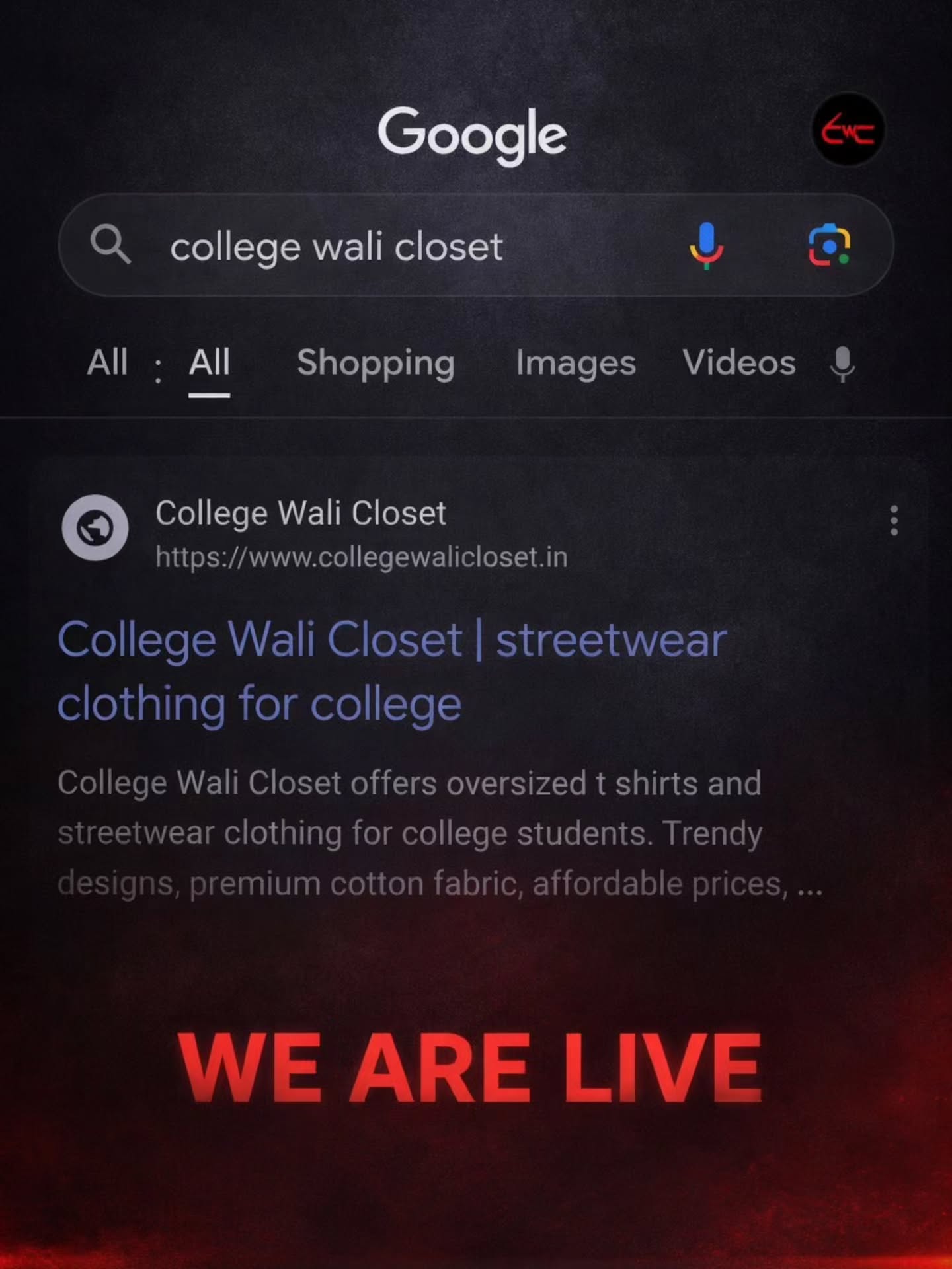 Chapter 1 is here.
We’re live.
This is our first drop.
Limited pieces.
Tap the link & explore.
https://www.collegewalicloset.in