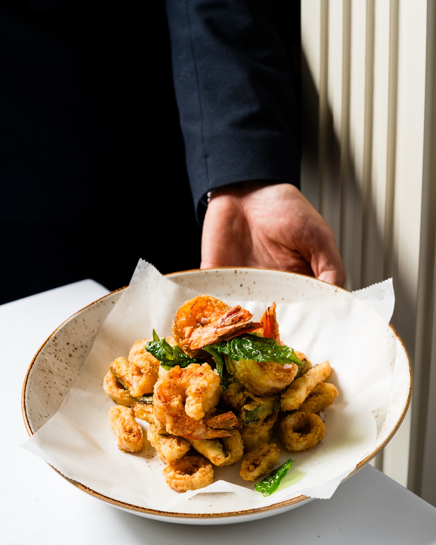 Crisp calamari, tiger shrimp, zucchini, and parsley mayo. Our Fritto Speciale is golden, delicate, and impossible to resist.