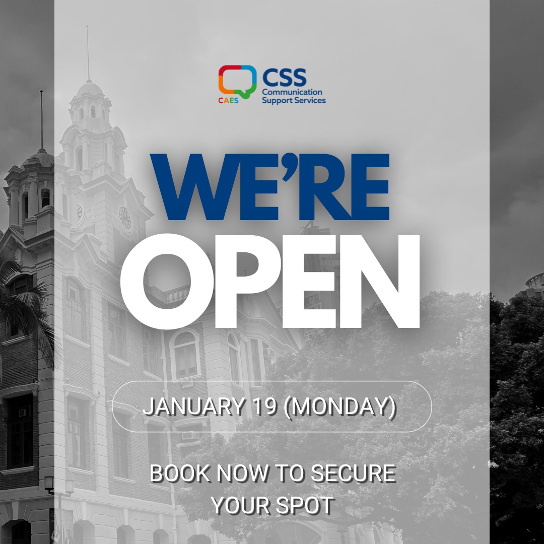 Welcome back to school! We're so excited to begin Semester Two with you all ๐ You can start booking our services on our website.
Check out the link in our bio to see all the workshops and discussion groups we're offering this semester.
#hku #caescss #writingcentre #speakingstudio #englishsupportservices