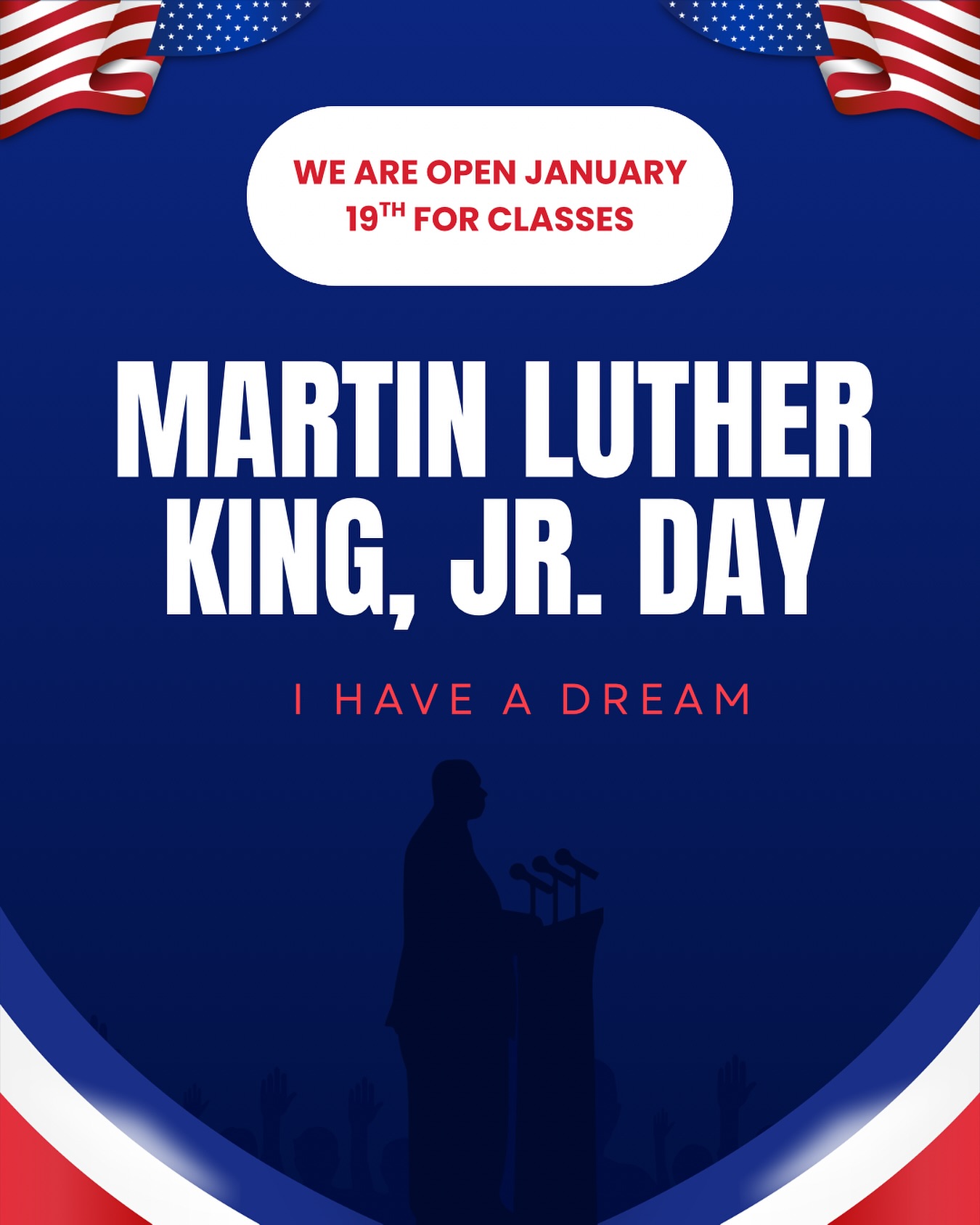 Happy MLK Day 🤍
We’re open tonight for all regularly scheduled classes. See you on the dance floor!