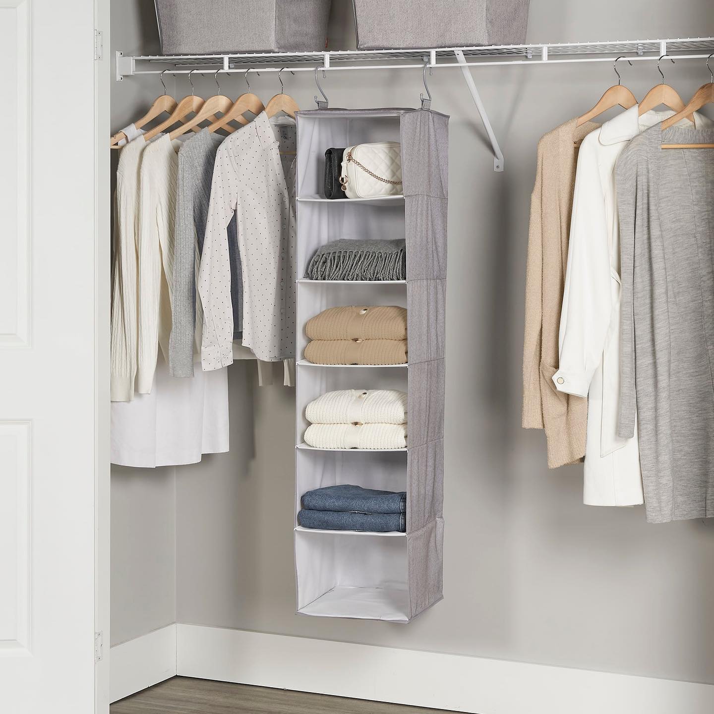 🌸 Get your closet feeling fresh this season 🌸 Our Set of 2 Hanging 6-Shelf Closet Organizer adds extra vertical storage to any closet space to help you stay organized everyday. Available now on our site. 💜 #neatfreak