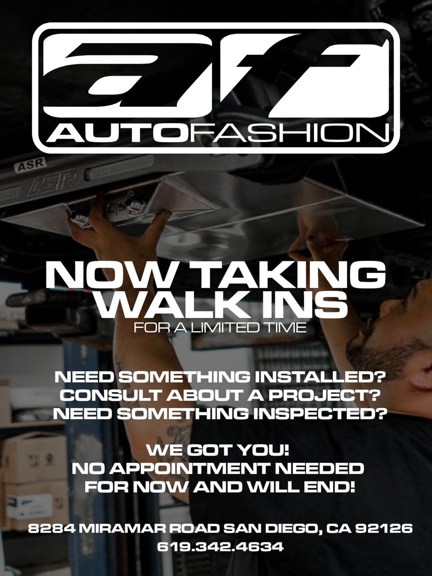 We will be taking walk ins or same day installs or inspections. Need something small done or even something big? Come on in. It will be on a first come first serve basis. Depending on work load times of completion will very. Nothing too small or big of a job that we can handle. We have more techs available to get the jobs done. Give us a call or just come in 🤙🏽