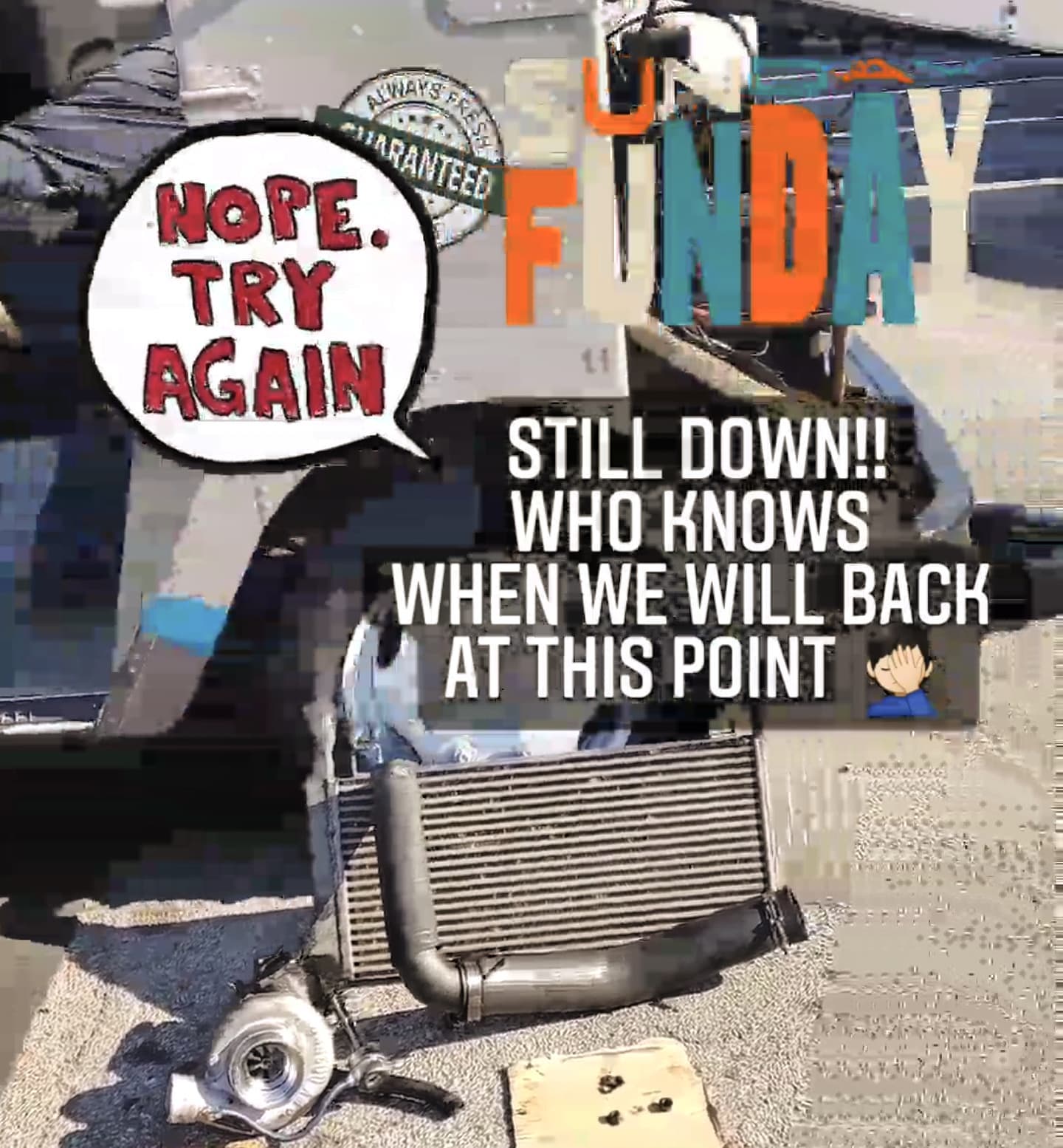 What's up señores & señoras!!
As you all may know by this time.The truck still down, it's been 2 weeks already, and looks like it will take couple of more weeks, the problems are the head gasket-/new engine 😐
For now we will be working on a business model to adapt to the situation!
Please be patience and support us, we will really appreciate 🙏
Thank you all
From: Alex and Maria (Alma)💫