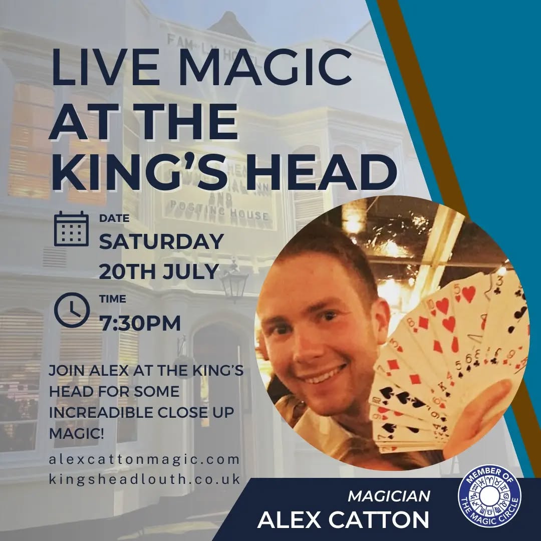 The King's Head in Louth will be hosting me on Saturday 20th! Come and visit for a drink and get involved with some Magic! 🎩🪄✨️✨️
#louth #louthpub #pubmagic #magic #magician #livemagic #thingstodoinlouth #nightoutinlouth #louthentertainment #supportlocal