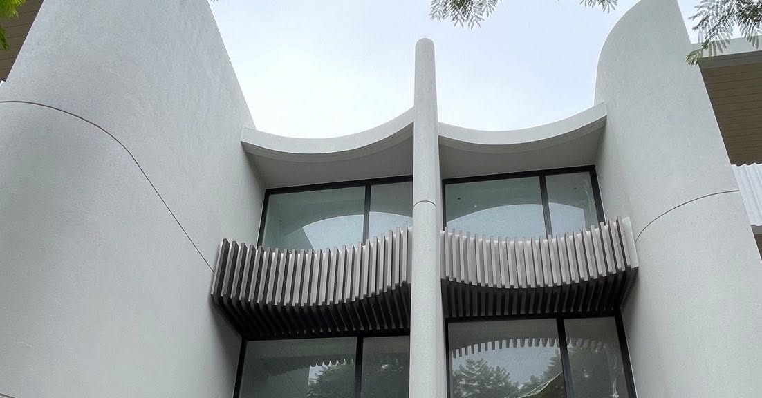 Curved walls formed easy with foam mouldings from Bespoke Formwork #bespokeformwork #curvedconcretewalls #architecturalconcrete