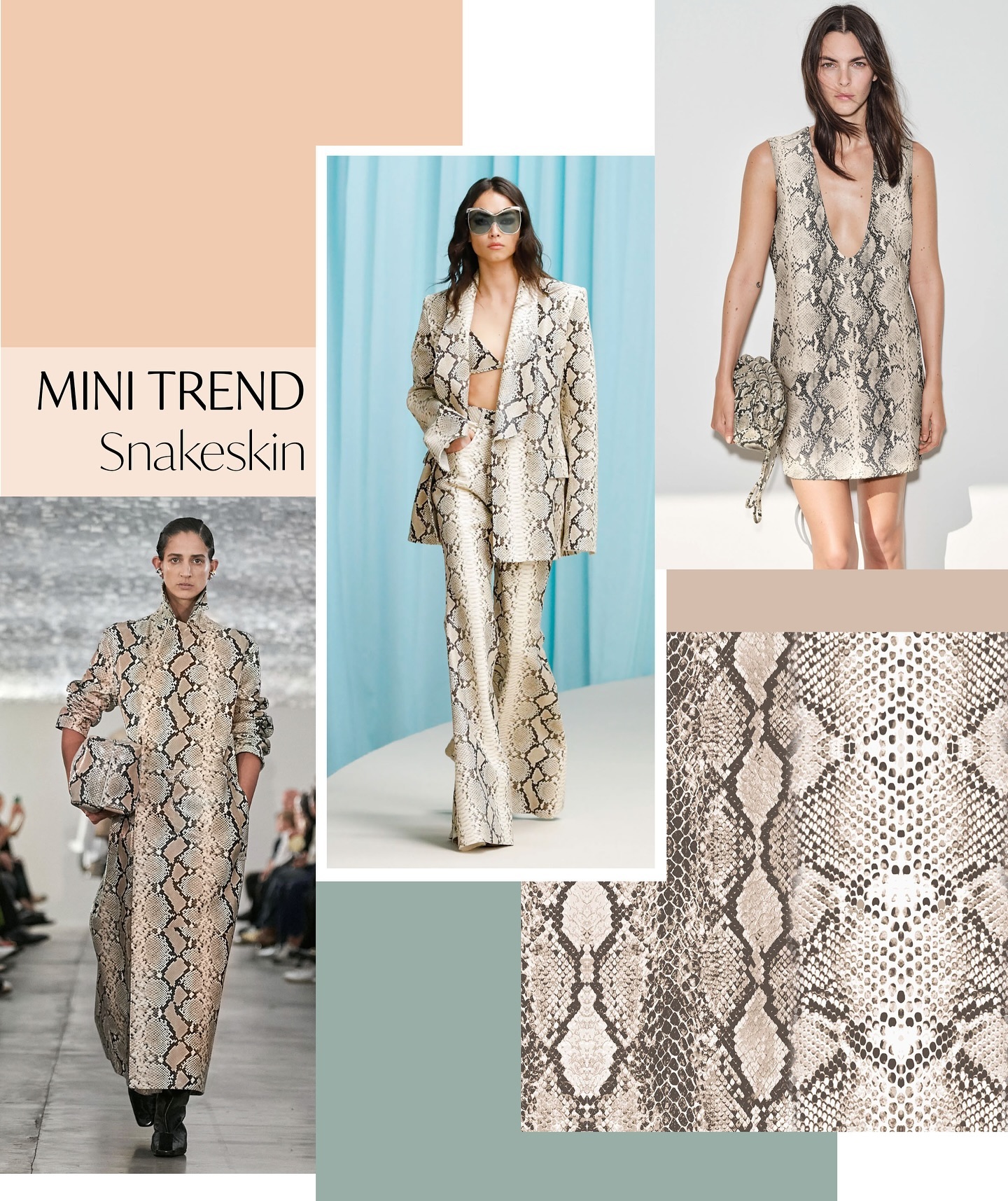 🐍 Print Trend: Snakeskin 🐍
Snakeskin is a classic for a reason. It’s edgy, cool and fun, and even though it can be bold, it’s the perfect neutral animal print. It works well with black, white and brown as well as brighter colours like orange as well!
#textiledesigns #animalprints #snakeskin #snakeskinprints #printdesigner #fashiontrends #womenswearstyle #boldprints #runwaytrends #fashionmoodboard #aw26 #trendforecast #ninaricci #jilsander #neutralcolour #textileprints #textileprintdesign