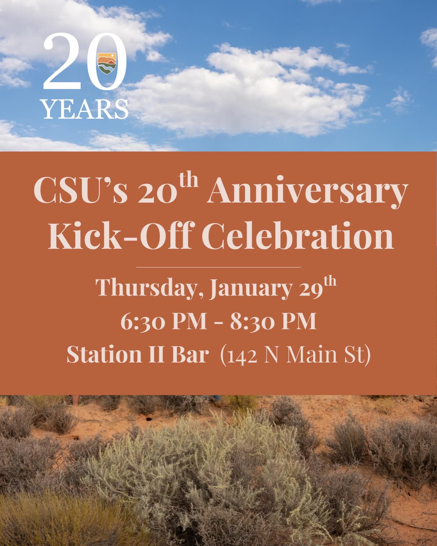 MARK YOUR CALENDARS! CSU is kicking off our 20th Anniversary with a party.
There will be food. There will be community. And if you stay past 8:30 there will be karaoke.
Come meet our new team members and hear what we have cooking in 2026!
Please RSVP at the link in our bio so we can get an accurate count for food. See you there!