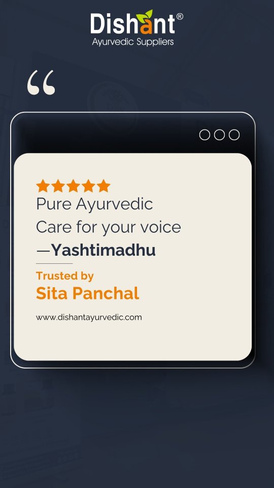Stop losing your voice!
Meet Sita Panchal, who found her lifesaver in our Yashtimadhu. Whether it’s from shouting after the kids or just seasonal changes, a lost voice can be frustrating. After trying many remedies, she found the one that actually works!
"I finished the whole bottle and felt so much better. Now, I always keep it at home!" — Sita Panchal.
Experience the purity of Ayurveda yourself.
Shop now: www.dishantayurvedic.com Follow @dishantayurvedicofficial for more natural wellness tips!
#Ayurveda #NaturalHealing #VoiceCare #DishantAyurvedic #Testimonial OrganicWellness HealthyLiving