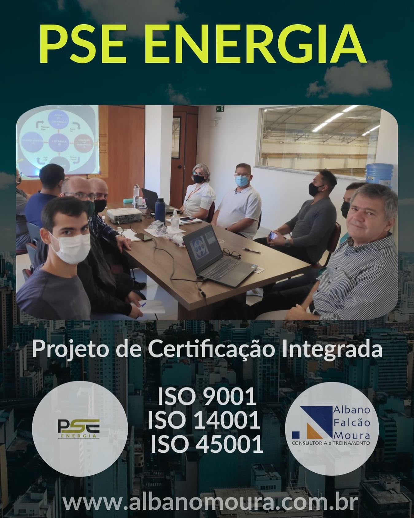 A AFMCT segue no plano de certificação integrada ISO 9001, ISO 14001 e ISO 45001 na Empresa PSE Pirajá Serviços de Engenharia, em São Paulo.