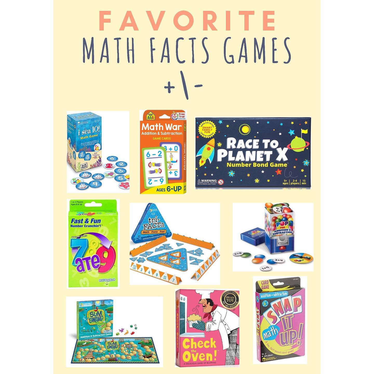 I always recommend that children practice their math facts over the summer! As calculations become more and more complex, having math facts automatized will help students solve these more complicated problems with greater ease and more confidence. If you would like some fun ideas, here are some ways to practice those addition and subtraction facts over the summer or during the year (beyond just flashcards!).