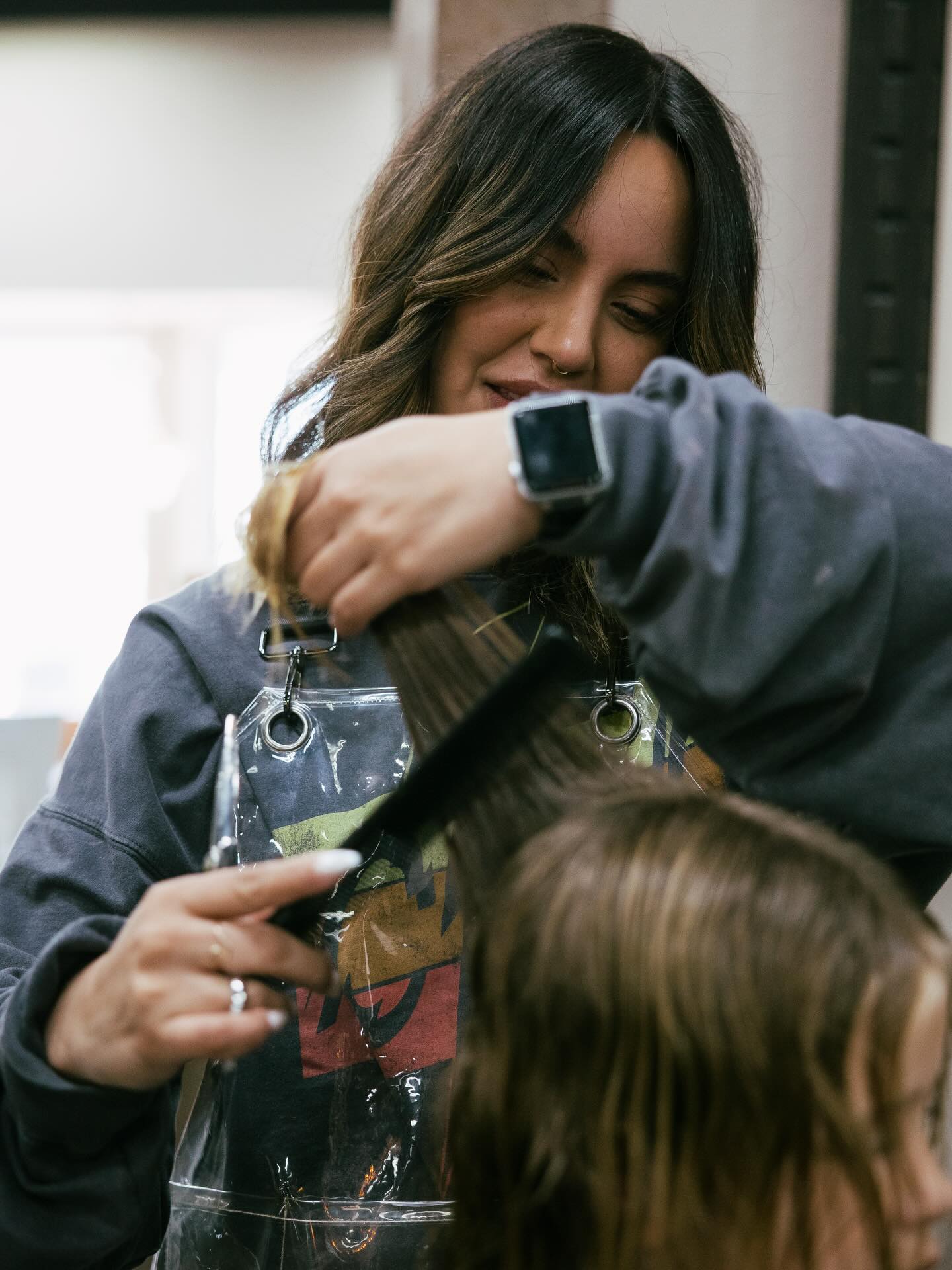 in the midst of a fresh haircut with @paintedbyjas.z ✂️