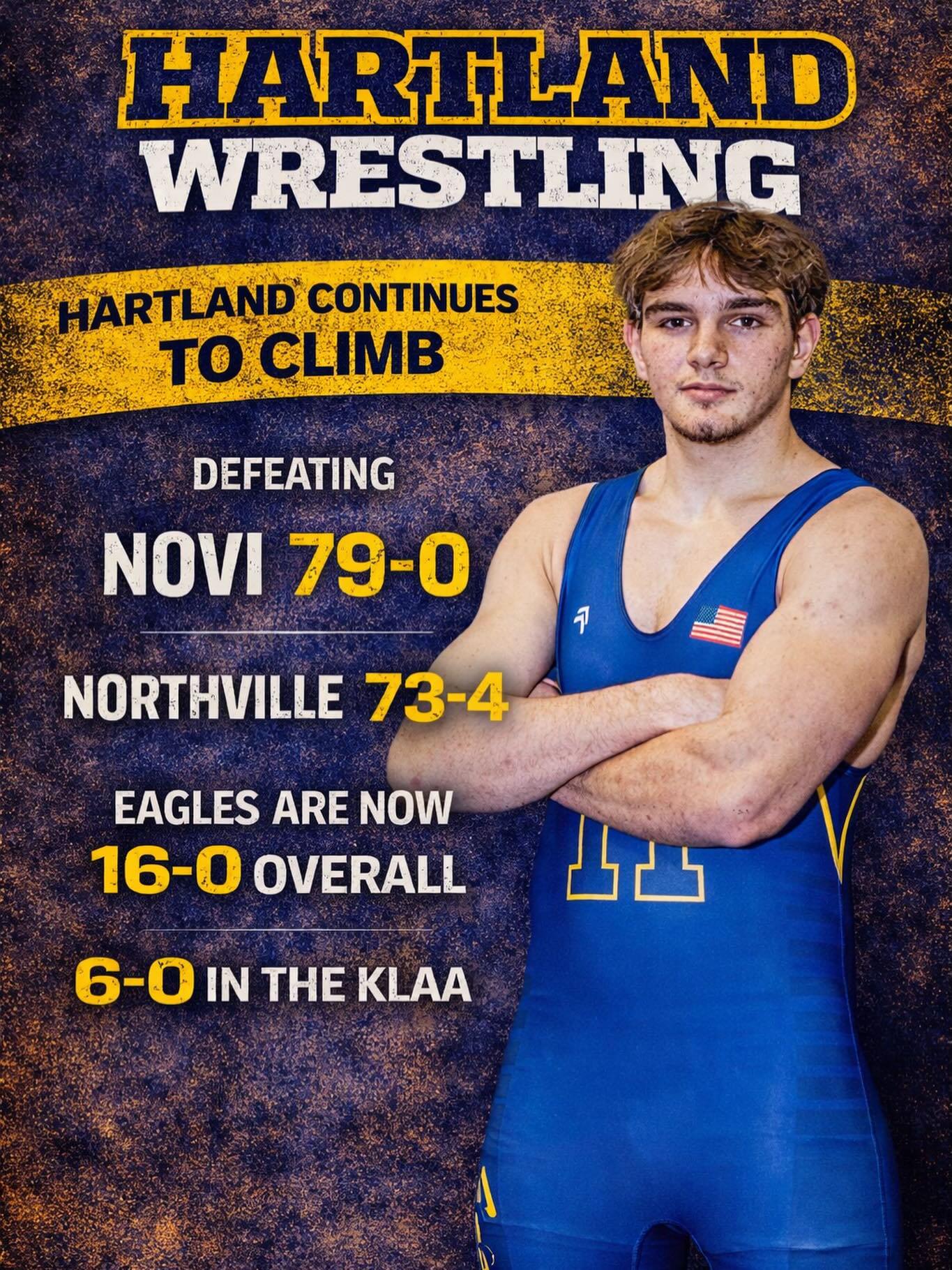Hartland continues to climb.
Defeating Novi 79β0 and Northville 73β4.
Eagles move to 16β0 overall and 6β0 in the KLAA.
#Back to work