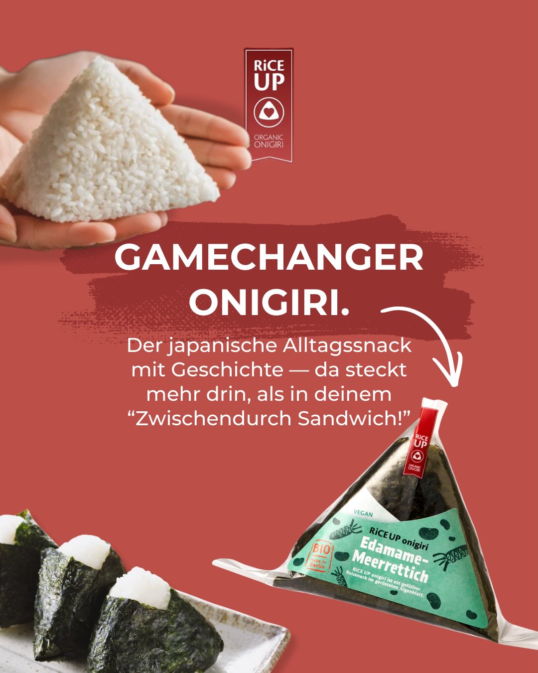 ONIGIRI 🍙 EIN ECHTER GAMECHANGER!
Besser als deine basic Stulle & mit viel Liebe alles bio in Berlin super frisch für dich hergestellt!
Ab in den nächsten Bio-Markt und deck dich ein ✨
#riceup #riceuponigiri #bioprodukte #biolebensmittel #riceupyourlife