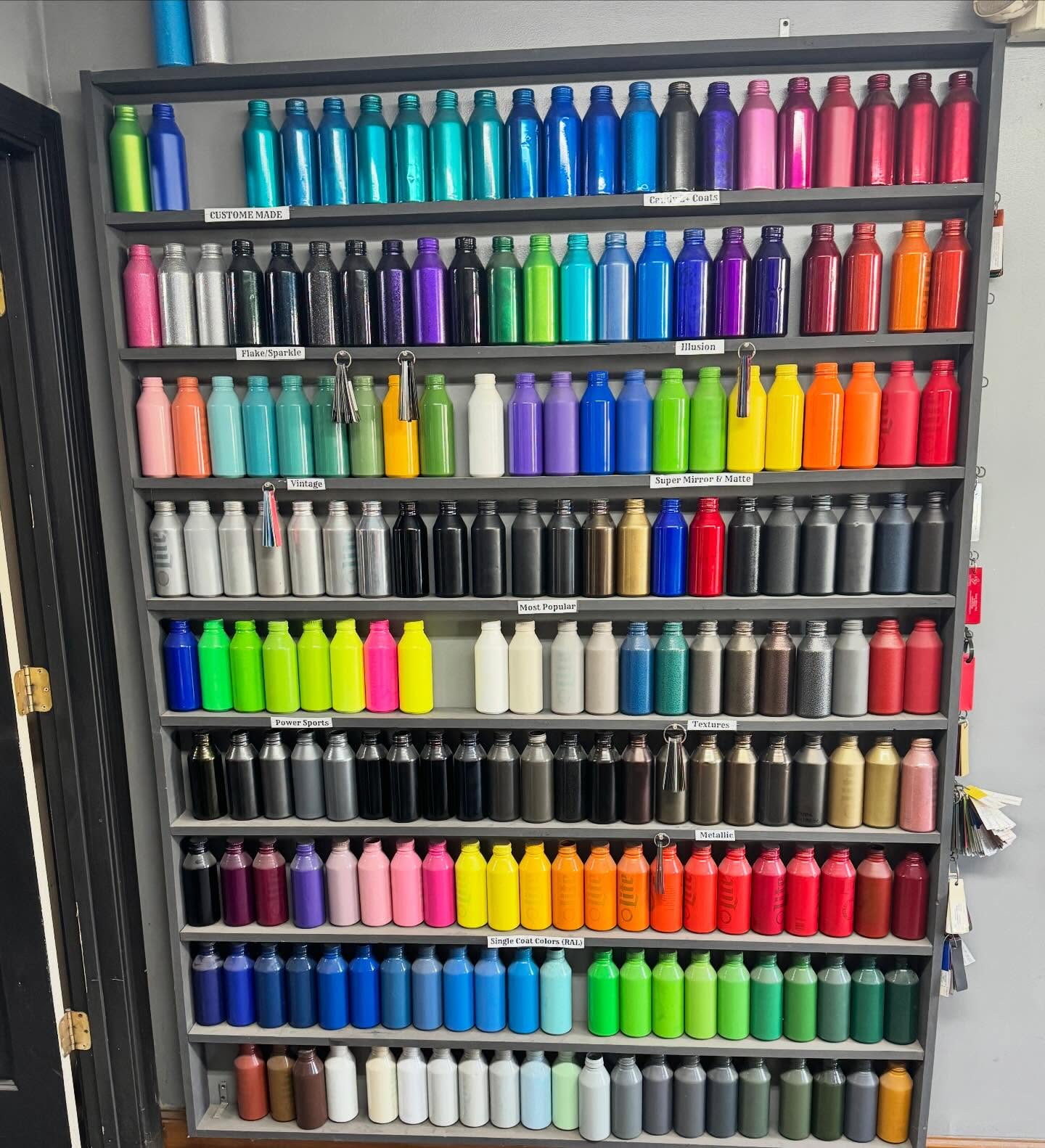 Not sure what color you want? Stop by our sample wall. Or for color matches email us at jtscoatings@gmail.com