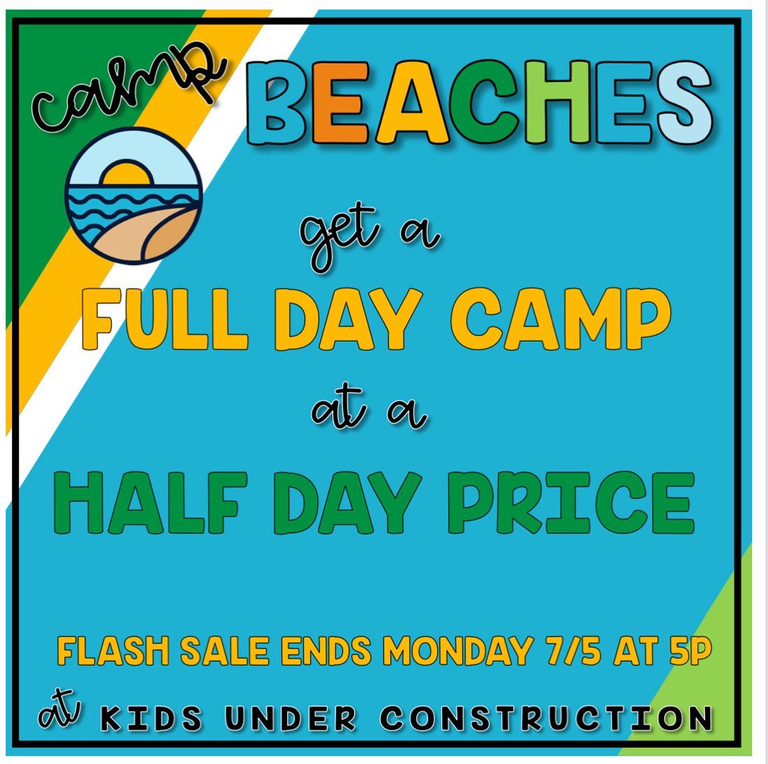 ⭐️🇺🇸FLASH SALE🇺🇸⭐️ Full day camps at the half day price! Tag a friend below and send your kids together.