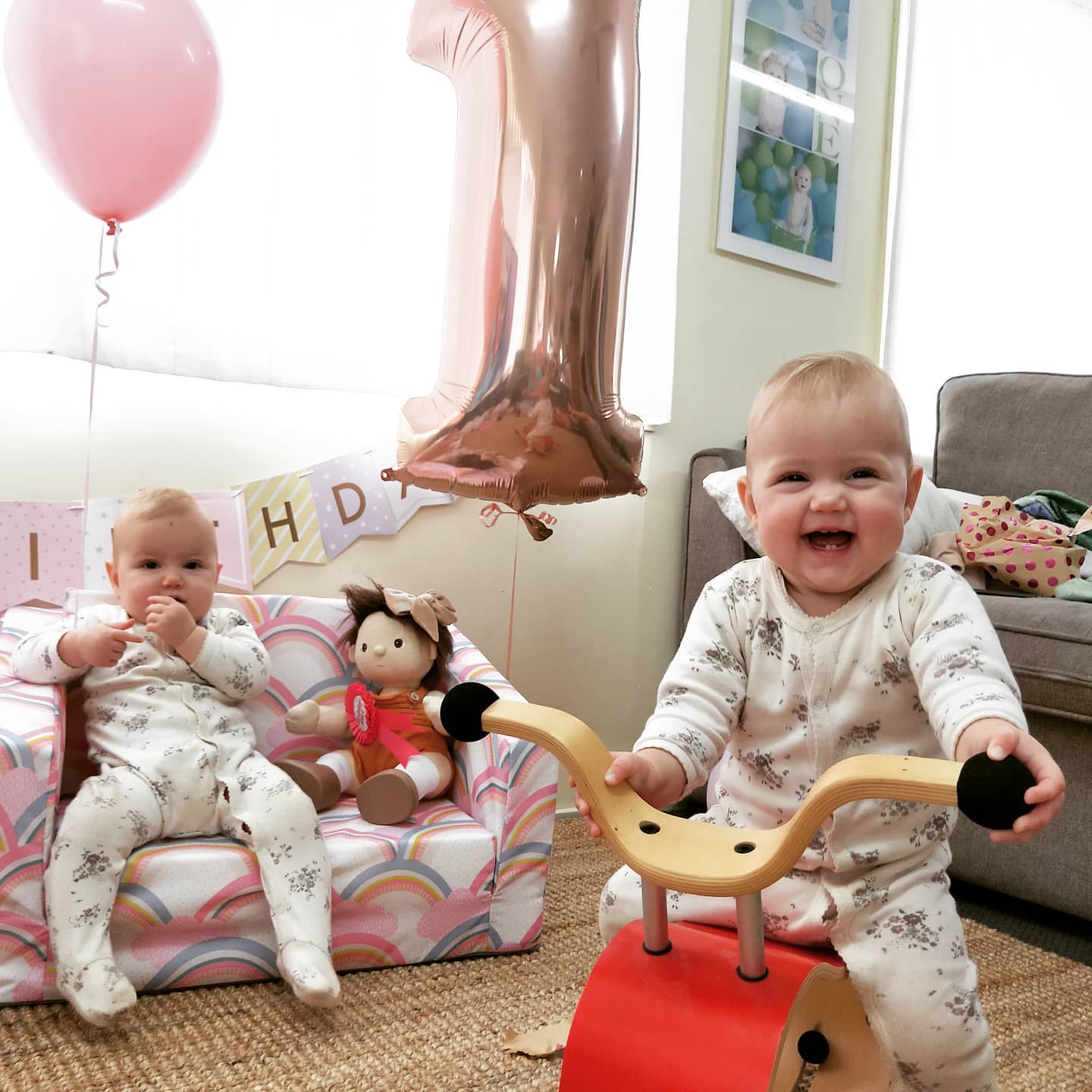 Can you believe our girls are 1 already?! They are thriving & we couldn't be more proud of our little warrior girls 😍