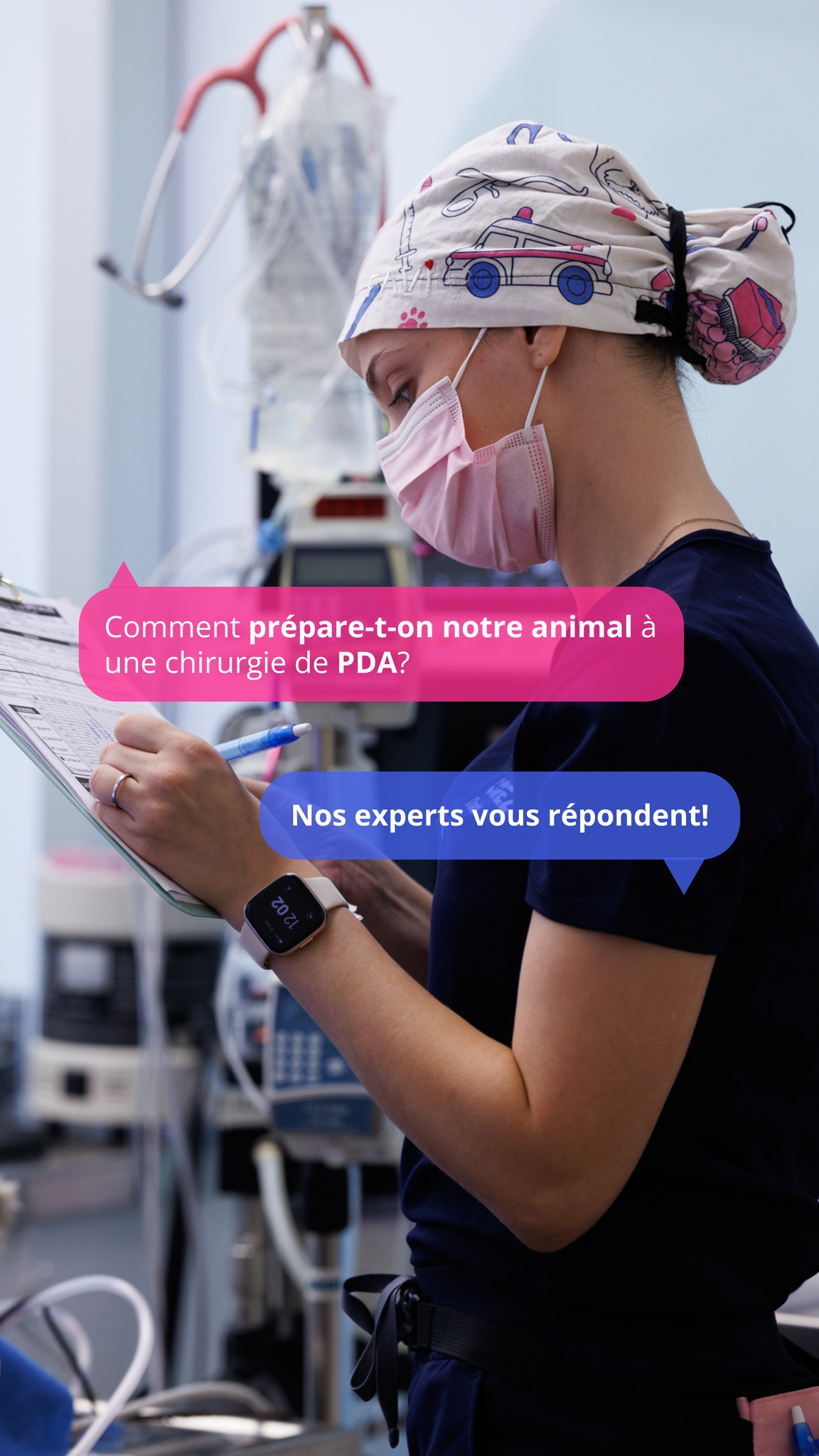 La chirurgie correctrice du PDA (persistance du ductus arteriosus ou canal artériel) nécessite une préparation anesthésique particulière, puisqu’elle touche directement le cœur du patient. 🫀
Dans ce réel, Valérie vous explique à quoi ressemble cette préparation avant la chirurgie.