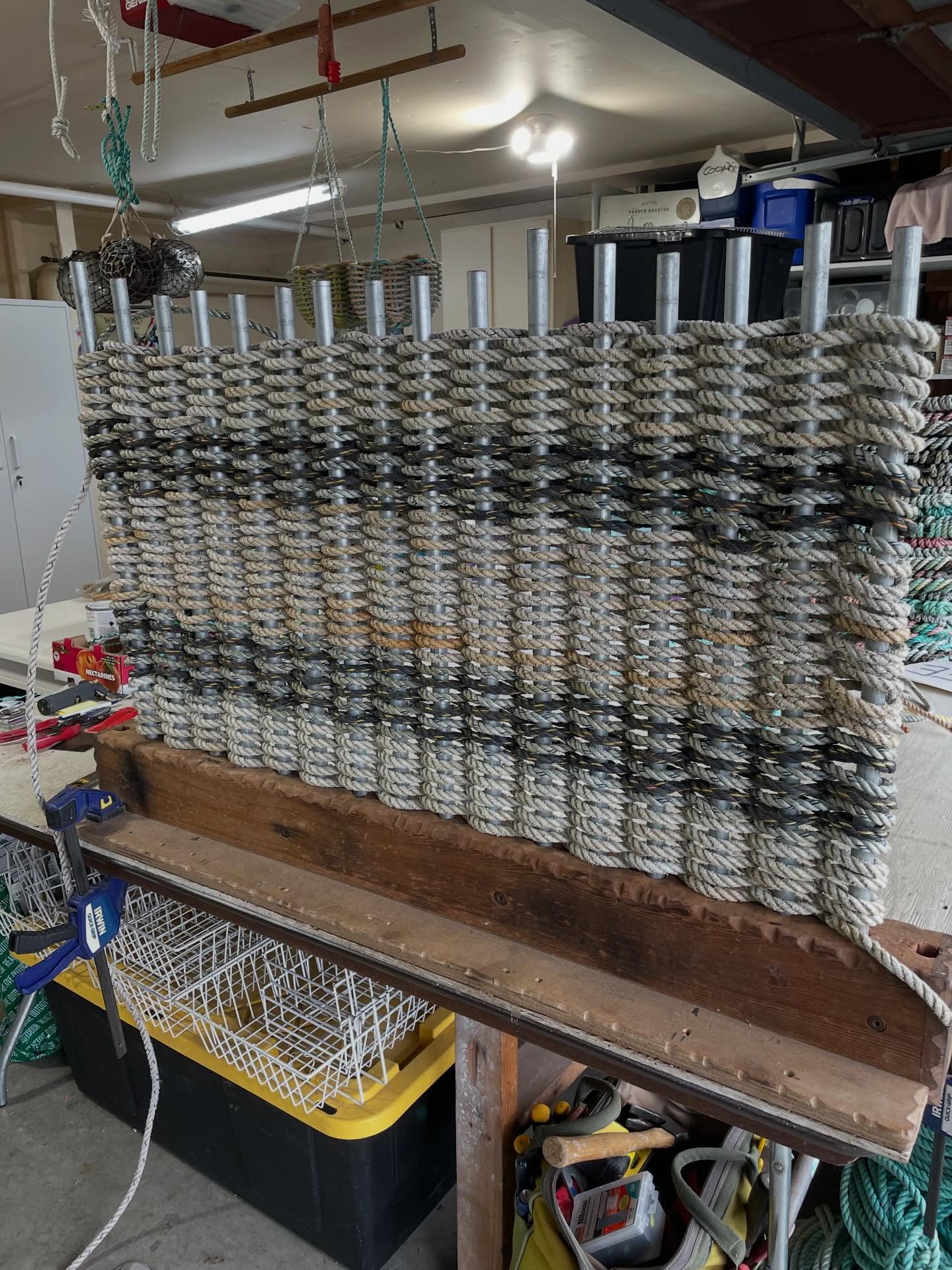 Working on a special order extra large mat today. Got to say it came out pretty nice.