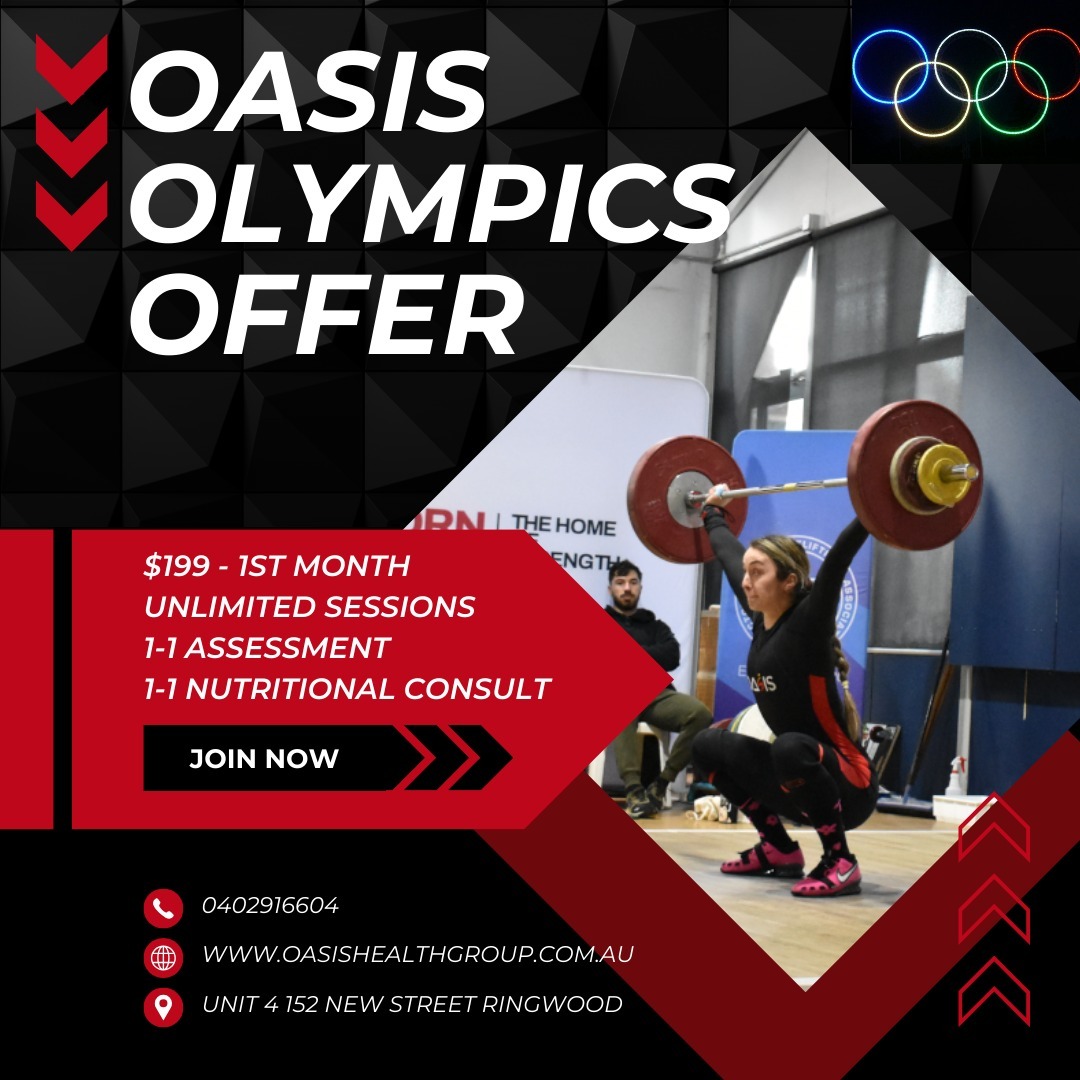 🌟 Unlock Your Potential with Oasis Weightlifting Club’s Olympic Offer! 🌟
🏋️♂️ Limited-Time Deal: Just $199 for 1 Month 🏋️♀️
Inspired by the incredible feats at the Olympics? 🥇 Now’s your chance to dive into Olympic weightlifting at Oasis Weightlifting Club—home to one of Melbourne’s premier weightlifting squads! 🌟
Here’s what you’ll get with this exclusive offer:
✨ Unlimited Coached Sessions – Train as often as you like with our elite coaches by your side!
🏆 Full Access – Enjoy unrestricted use of our state-of-the-art facilities during all opening hours.
📅 Personalized Programming – Benefit from a full month of custom training plans designed to push your limits and achieve your goals.
🥗 Nutrition Consultation – Get expert advice to optimize your diet and fuel your performance.
Whether you're aiming to lift like a champion or simply explore the dynamic world of Olympic weightlifting, this is your moment. Seize the opportunity to train with the best and be part of a squad that’s redefining strength in Melbourne! 💪
📍 Visit us at Unit 4 152 New Street Ringwood or DM us for more details!
#OasisWeightlifting #OlympicLifting #MelbourneFitness #StrengthSquad #LiftLikeAChamp #YourTimeIsNow