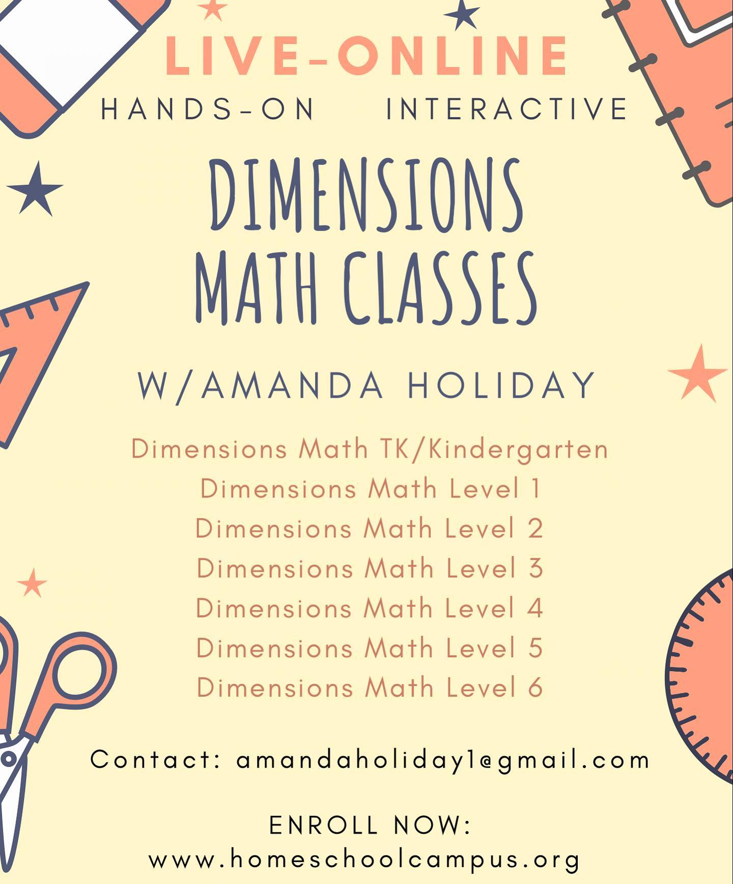 I’m excited to announce: I have officially switched over to the Dimensions Math curriculum by @singaporemath!
After teaching from the Primary Mathematics books for over 10 years, I am officially making the switch to Singapore Math’s newest, refined and comprehensive series: Dimensions Math!
I will also be offering a NEW class to my live-online schedule: Dimensions Math Level 6! This means I will have a full, live-online program, created to get your child ready for Pre-Algebra.
Enrollment is open! Enroll now for the fall semester:
www. HomeschoolCampus.org
#singaporemaths #singaporemath #singaporemathdimensions #mathteacher #liveonlinemath #homeschoolmath #homeschoolmom #homeschoolonline #onlinemathtutoring