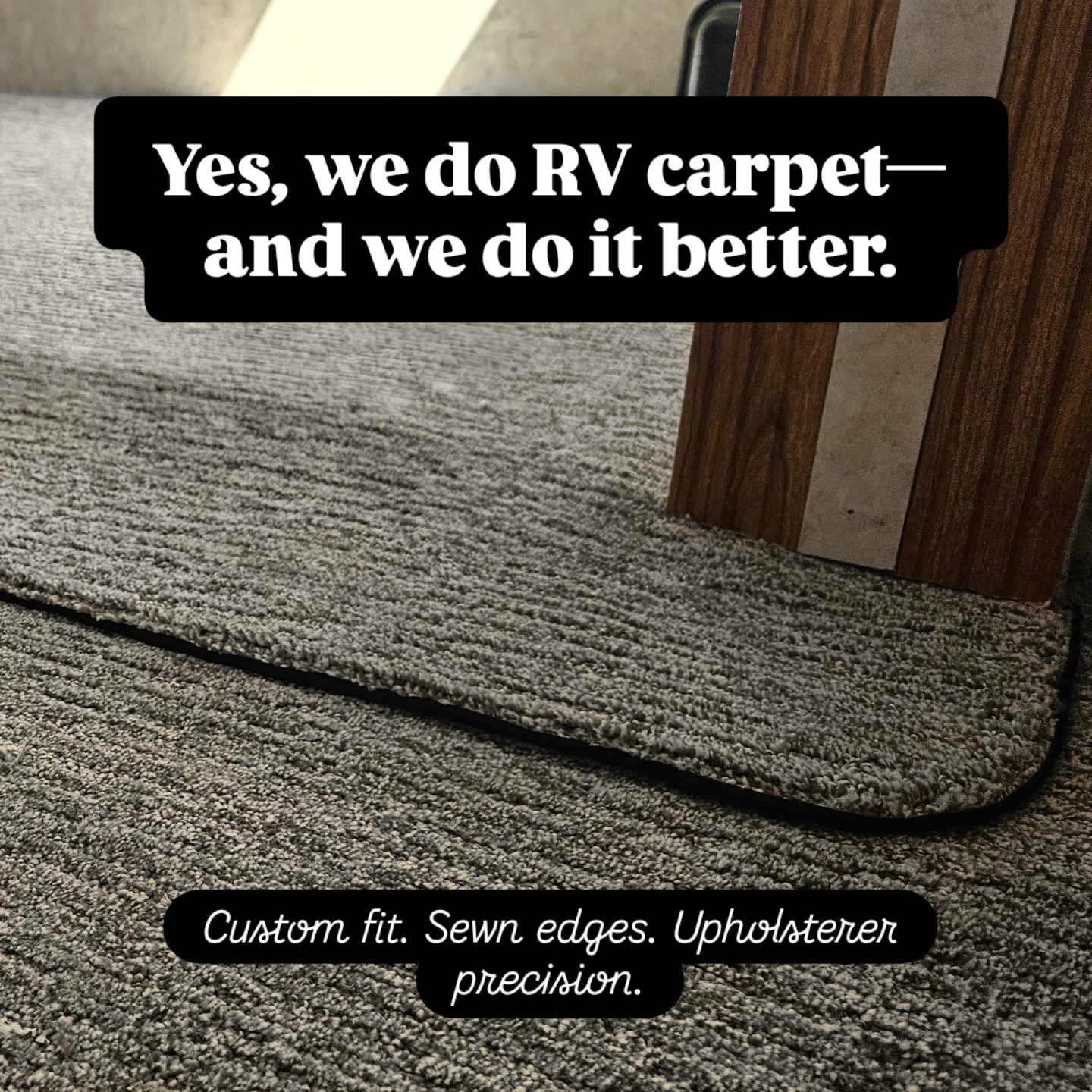 Thinking about replacing your RV carpet? 🚌✨
This is where skill meets precision. We don’t just lay carpet—we custom fit it, bind it, and finish it like true craftsmen.
This slide-out was refitted with professionally sewn edge binding for a clean, durable look that lasts. And yes—this is carpet installed by an upholsterer, not a flooring crew.
🎯 Why does that matter?
Because RVs aren’t houses—they need careful patterning, fitted curves, and seamless transitions. That’s what we do best.
📍 Serving Lethbridge and surrounding areas
📞 Call or visit EleganceUpholstery.ca to get started.
#RVInterior #RVCarpet #CarpetReplacement #RVRenovation #LethbridgeBusiness #EleganceUpholstery #SlideOutUpgrade #CustomUpholstery #RVOwners #RVMaintenance #CraftsmanshipMatters