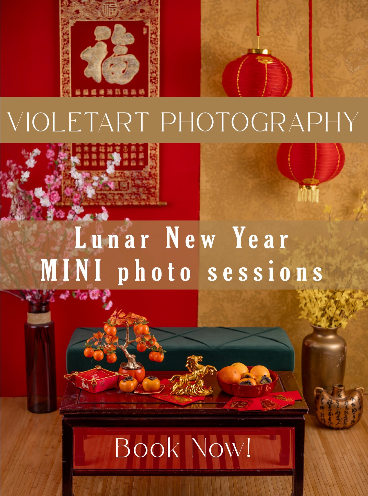 2026 🧧 Lunar New Year MINIS
✨ Celebrate Tradition, Family & New Beginnings with VioletART Photography ✨
This isn’t just a photo session — it’s a celebration of heritage, love, and fresh beginnings. ✨
Step into a warm, elegant Lunar New Year setting inspired by tradition and modern simplicity. Rich festive tones, thoughtful details, and a cozy studio atmosphere come together to capture meaningful moments with your loved ones — genuine smiles, playful connections, and memories you’ll be proud to share and pass down.
These sessions are designed to create timeless portraits that honour culture while feeling natural, joyful, and full of life.
📸 Lunar New Year Mini Session Includes:
✔ 20 minutes of a beautifully styled studio experience
✔ 5 hand-edited, high-quality images – you choose your favourites
✔ $190 + HST
✨ Limited spots available – book early!
✨ Please note: These sessions are designed for immediate families with young kids only.
Welcome the Lunar New Year with portraits that celebrate family, tradition, and togetherness. 🧧✨