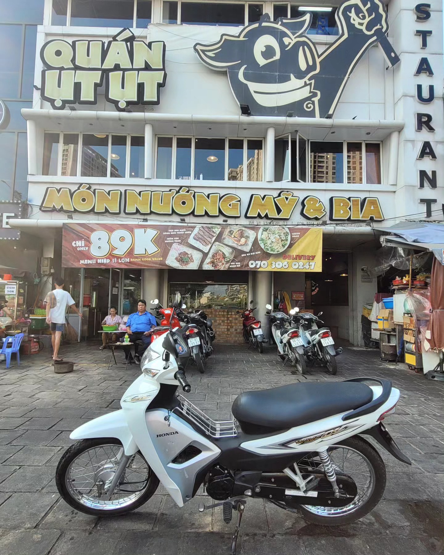 I found US style BBQ in Saigon while riding around on a Honda Wave 110!