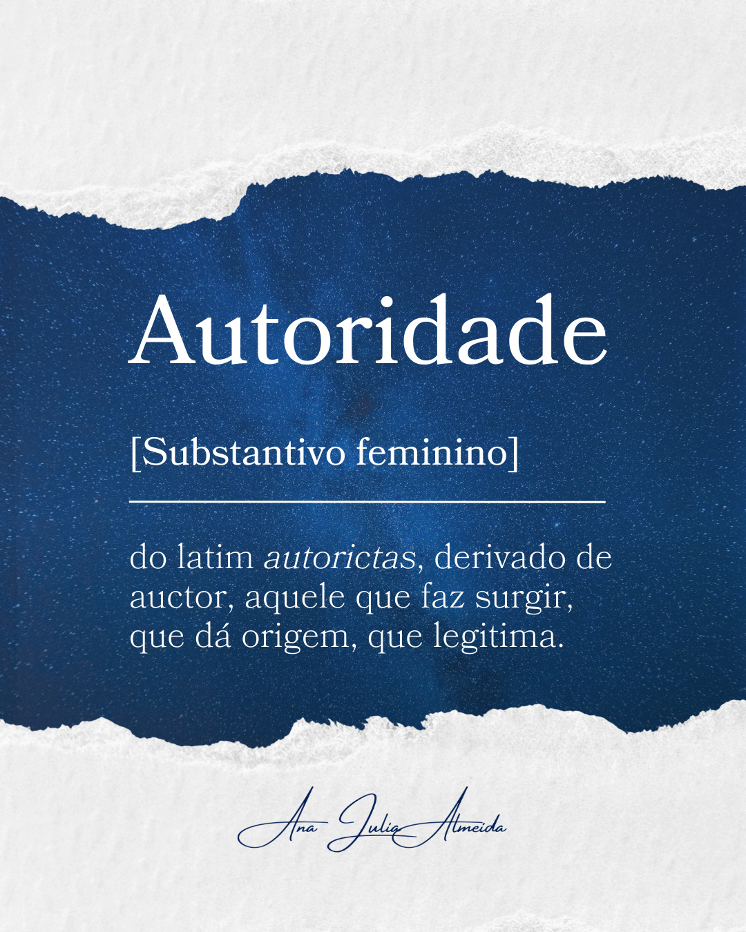 Autoridade é substantivo feminino.
E não por delicadeza, mas por origem.
A raiz da palavra autoridade não está no poder imposto, nem na visibilidade conquistada a qualquer custo. Está no latim auctor. Aquele que faz surgir. Que dá origem. Que legitima. Autoridade não é quem aparece mais. É quem sustenta o nascimento de algo que permanece.
Existe uma confusão contemporânea entre autoridade e exposição. Entre ser visto e ser legítimo. Mas autoridade não se constrói na superfície. Ela se forma no que é capaz de gerar continuidade, confiança e direção. Quem tem autoridade não precisa provar o tempo todo. Precisa sustentar.
Ser autoridade é assumir responsabilidade pelo que se cria. Pelas ideias que se coloca no mundo. Pelas pessoas que se influencia. Pelo impacto que se gera mesmo quando não há plateia. É por isso que autoridade pesa. Não pelo cargo, mas pela origem do discurso e pela coerência da prática.
A Dieta da Autoridade nasce exatamente desse princípio. Não para ensinar a falar mais alto, mas para ensinar a falar desde um lugar legítimo. Um lugar onde o que se diz nasce do que se vive, do que se sustenta e do que se honra no silêncio.
Autoridade não é performance. É fonte. E fonte não precisa gritar para ser reconhecida.
#ADietaDaAutoridade #AutoridadeFeminina #Presença #Legitimidade #BrandingPessoal #AnaJuliaAlmeida