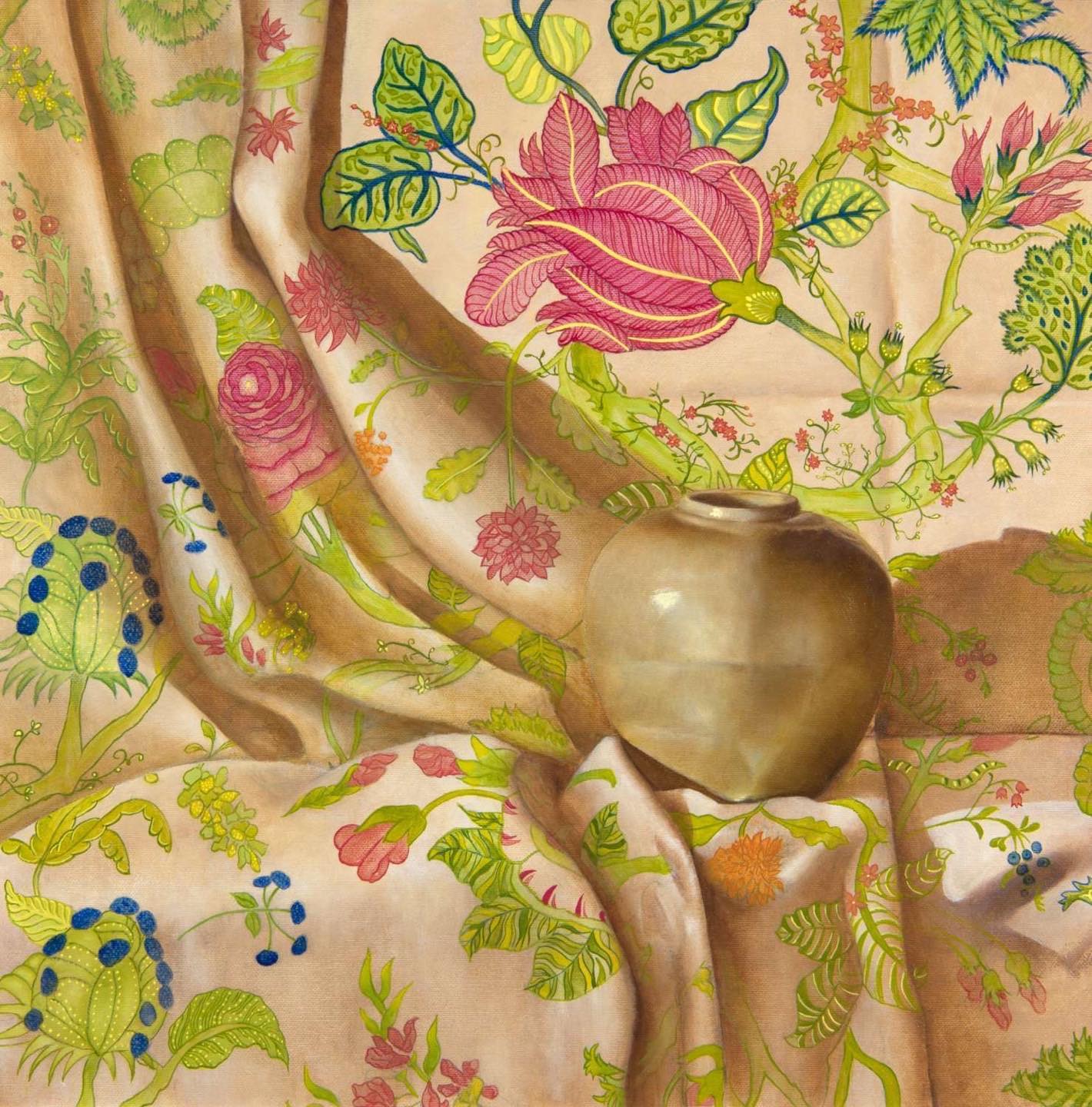 New addition to the exhibition at Colinton Arts #colintonarts #scottishartist #stilllife #fabricdesign #interiors #flowers