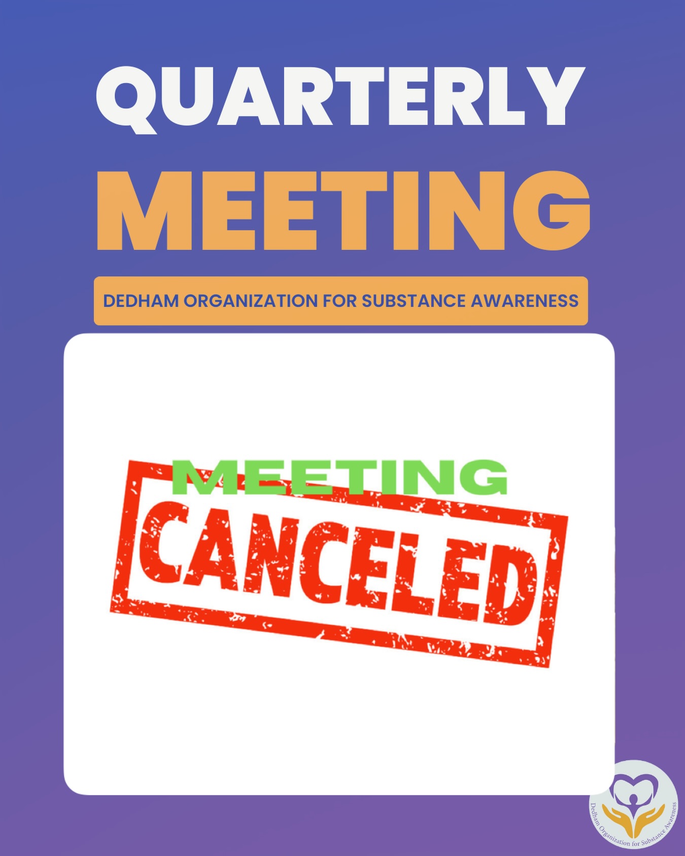 ‼️ Tonight’s quarterly meeting has been rescheduled for a later date!
More information and a new meeting date will be shared shortly. We thank you for your understanding and continuous support!