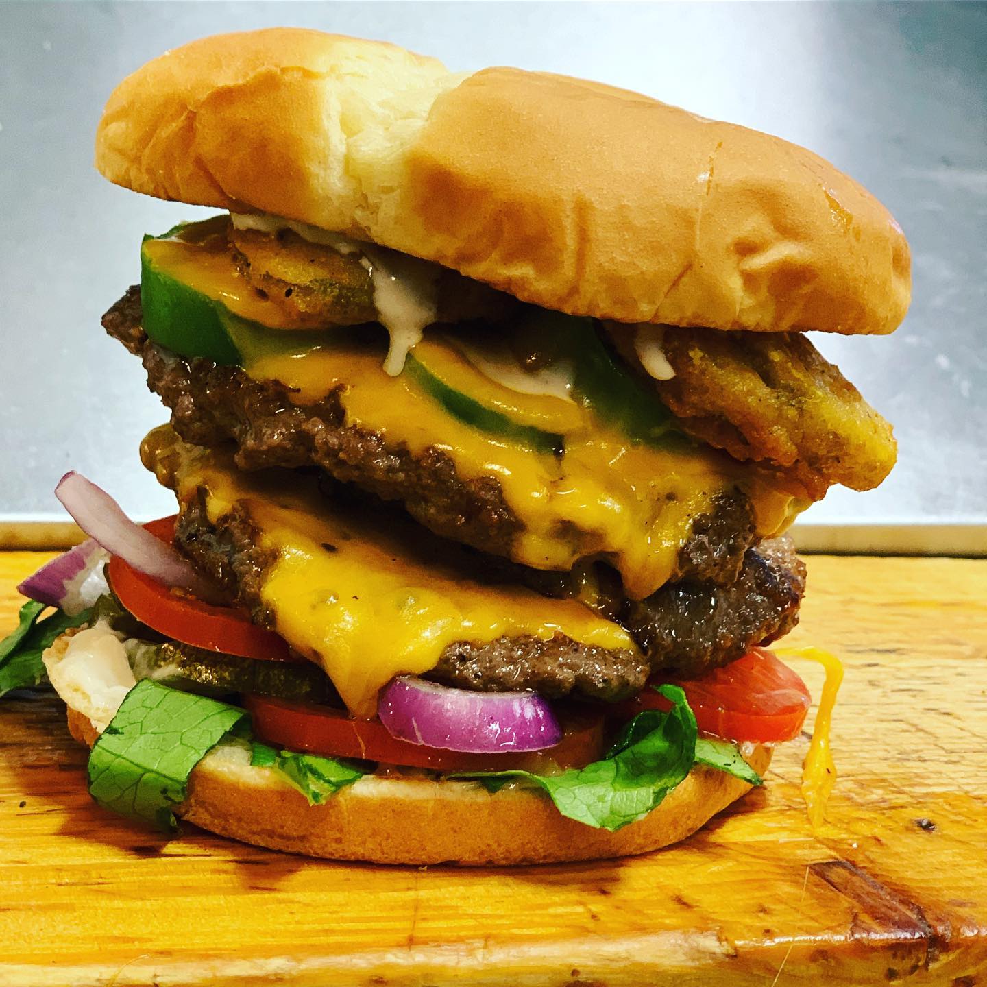 #TripleSpicyKick #chattanoogaeats #burger #leaningtower @thefireboxgrill