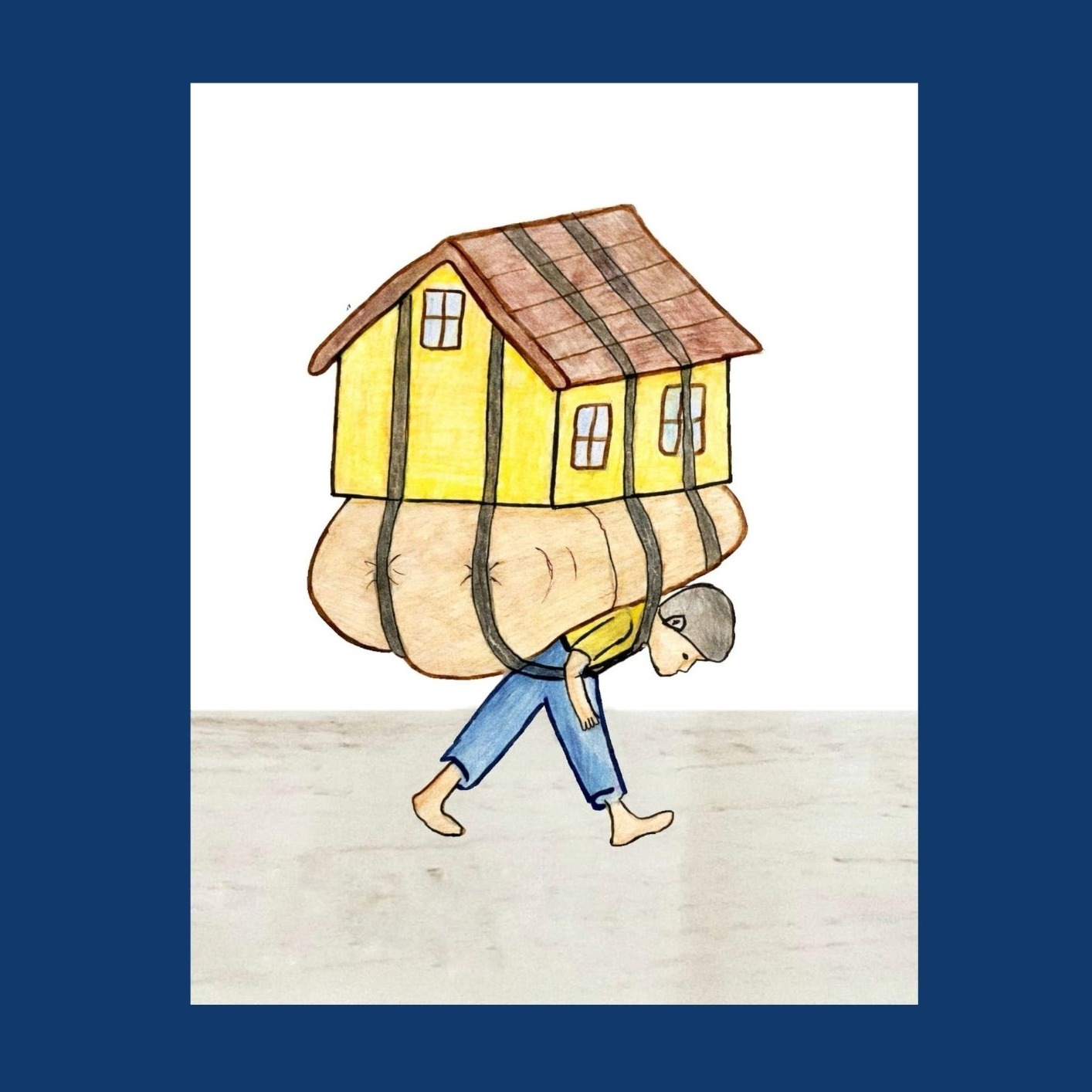 This week's Yene Yoga newsletter is now live, both longer and a bit more pointed than usual. Titled The Deepest Well — Our Cultural Vāsanāḥ- वासनाः, it discusses the resounding effects of Adverse Childhood Experiences in light of historical and current events as well as the possibilities of breaking the pathways of our habits and reinforced beliefs from a Yogic perspective. If you are interested in reading, please continue at the link below:
https://www.yeneyoga.com/so/e9Plwp-y6?languageTag=en
Image: Ahmed, 12 Years Old, House On His Back, 2025. Presented at Colors That Survived, New York. Reproduced in Weibley, Joshua Caleb. "Suffer the Children - MS. RACHEL showcases drawings by Palestinian refugee children in COLORS THAT SURVIVED at Caelum Gallery." Interlocutor Media Arts, Inc, 2026.
_______________________________
Although the newsletter contains this week's schedule and other information, out of respect for the weight of the content, I will provide that information in a separate post.