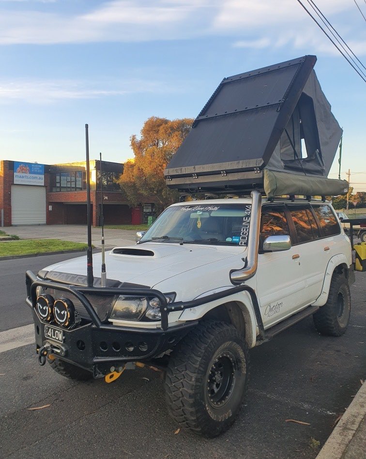 latest GU fit up - boss aluminium tent - ARB rack feet - ostrich awning - custom tough touring awning to tent brackets - beast of a truck Kris thanks for the pics
#gupatrol #toughtouring #rooftoptent #bossrt1 #camping #overlanding #aussiemanufacturing #australianmade #bossalminium #4x4 #penthousecamping