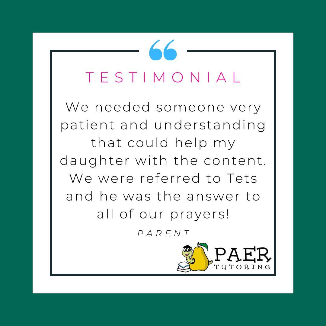 Every student deserves patience and empathy! 💕
•
We strive to build a trusting environment together to help support our students, help them achieve true understanding, and, ultimately, help them achieve their goals! 🎯
•
Need a tutor? Reach out via email, phone call, text, or IG! 📧📞💬📱
•
Links in bio 🔗
•
You got this 😎
