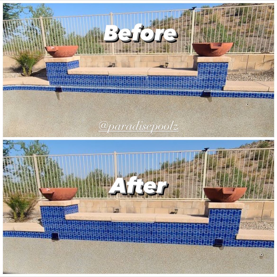 Another π₯ tile clean job ! β¨
#pool #poolcleaning #poolmaster #poolservice #tileclean #pooltileclean #pooltilecleaning #pooltilecleaningarizona #poolmaintenance #poolmaintenanceservice #azpools #azpoolservice #azpooltechs #acidwash #chlorinewash #filterclean #poolfilterclean #poolfiltercleaning #pooldrain #pooldraining #poolpump #poolplumbing #arizonapools #arizonapoolservice #arizonapooltilecleaning