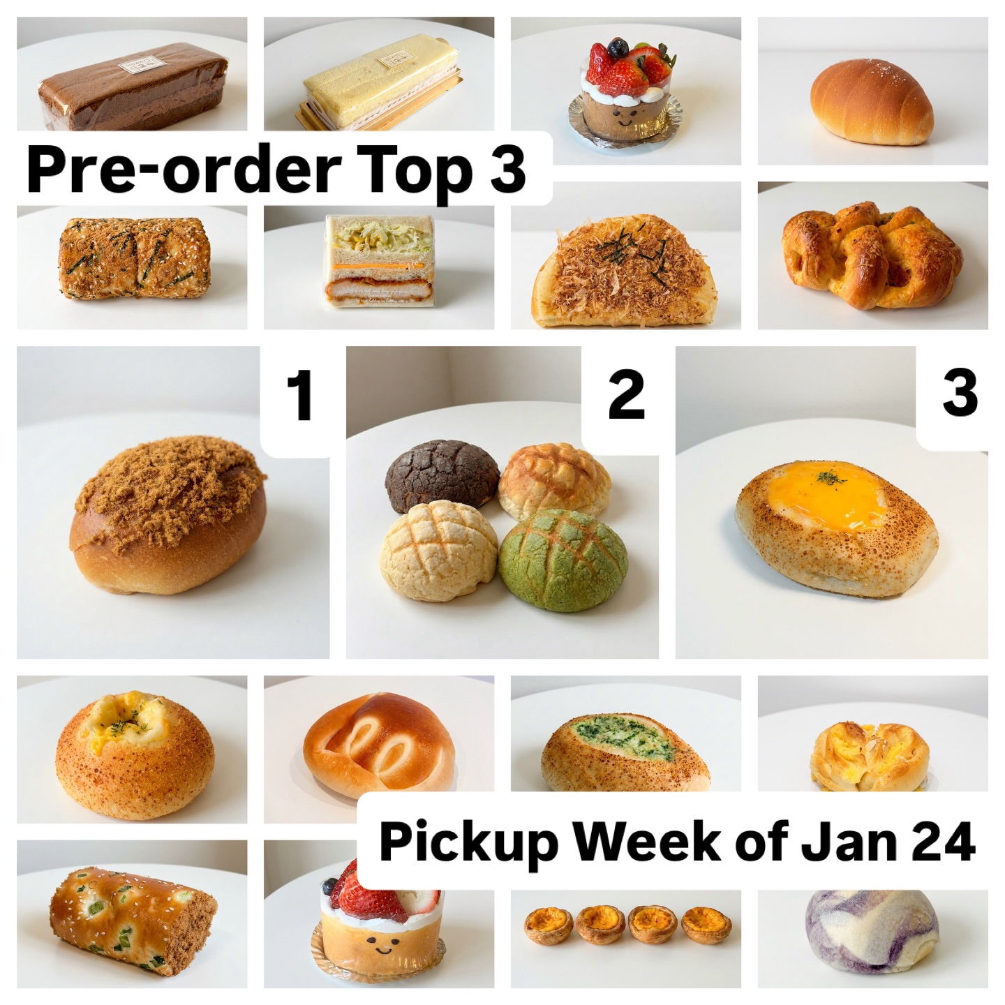 This week’s Top 3 is here.
You can now pre order for next week at
🔗 preorder.kikibakery.com.
Pre order by next Thursday to pick up freshly baked bread or cake on Sat 1/31 in Bellevue, Redmond, Lynnwood, or Southcenter.
